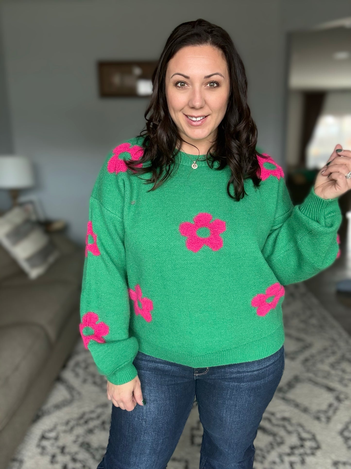 Follow Your Heart Drop Shoulder Sweater