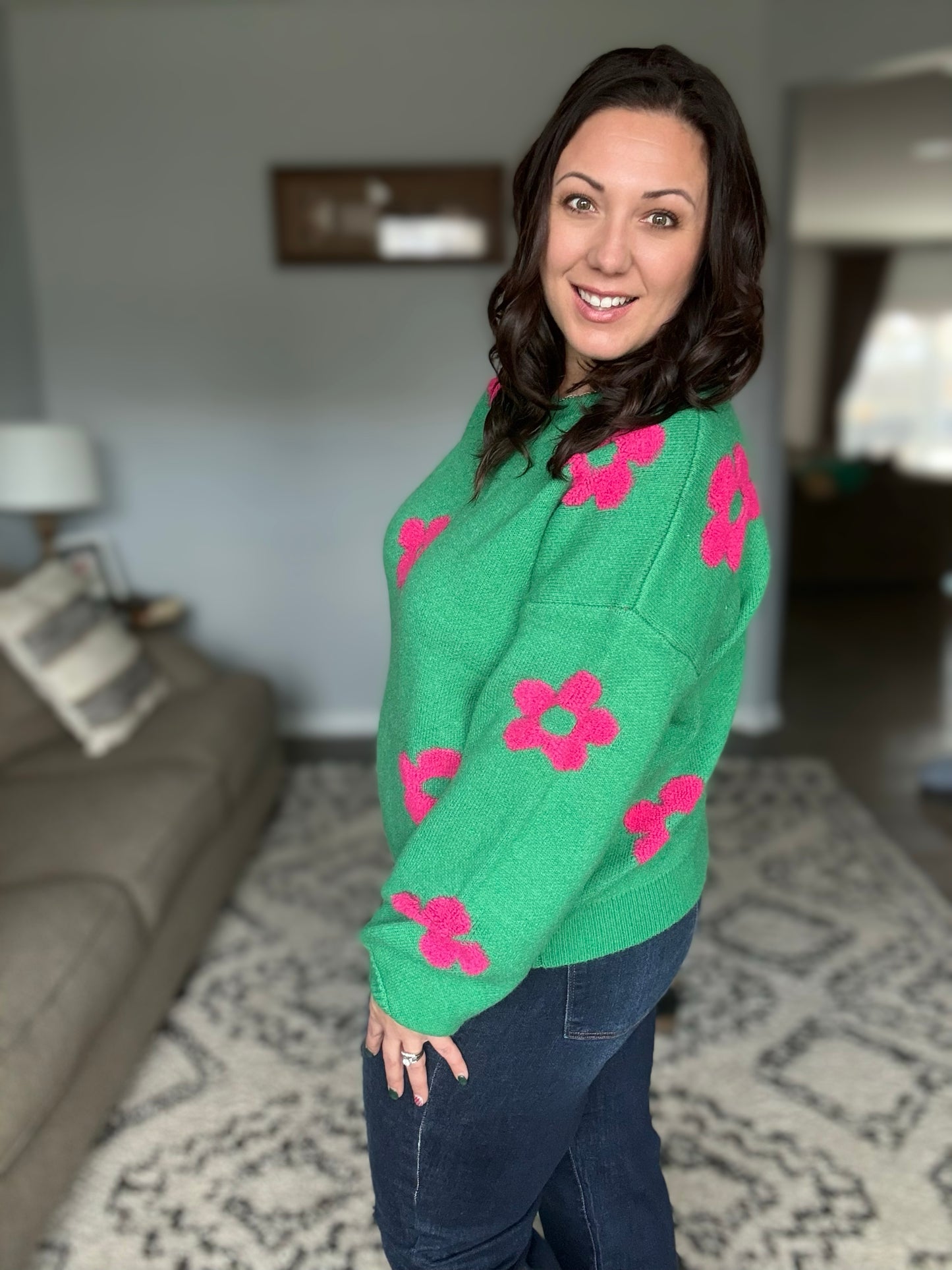 Follow Your Heart Drop Shoulder Sweater