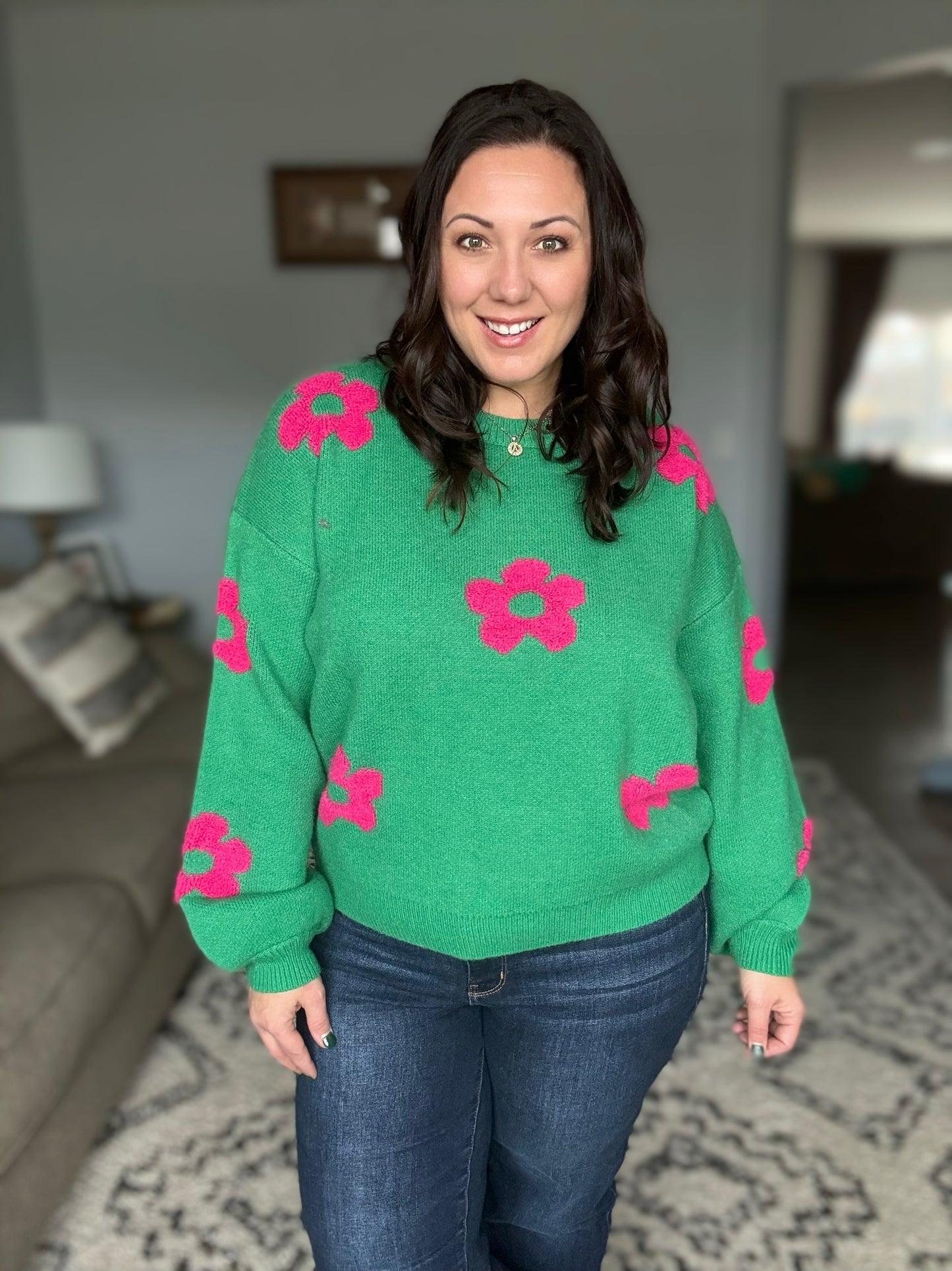 Follow Your Heart Drop Shoulder Sweater