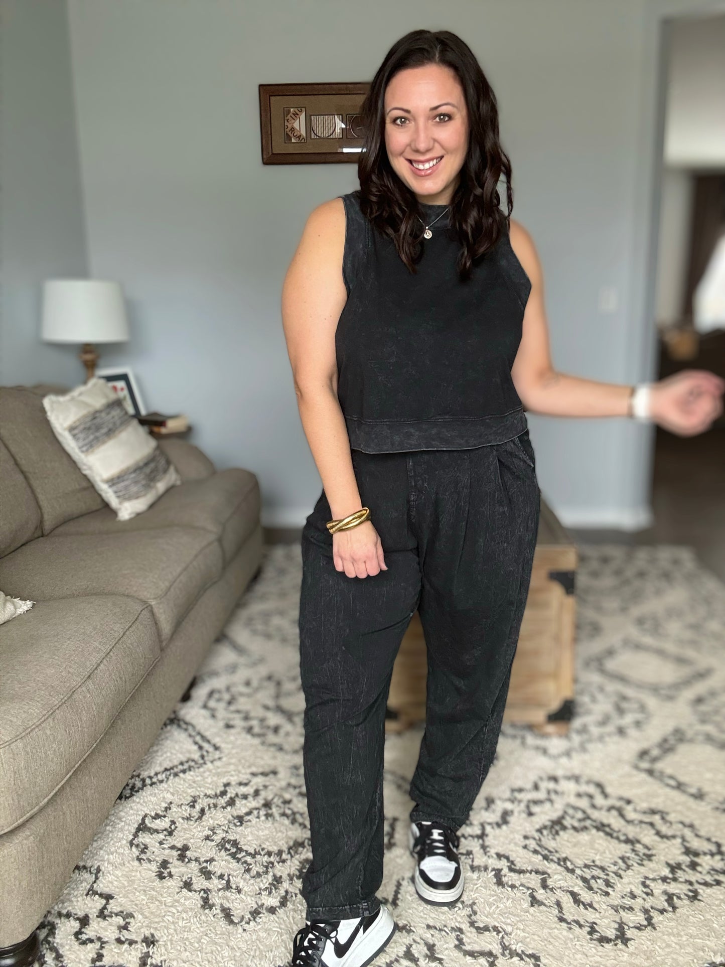 Chasing the Gains Tank Top in Black