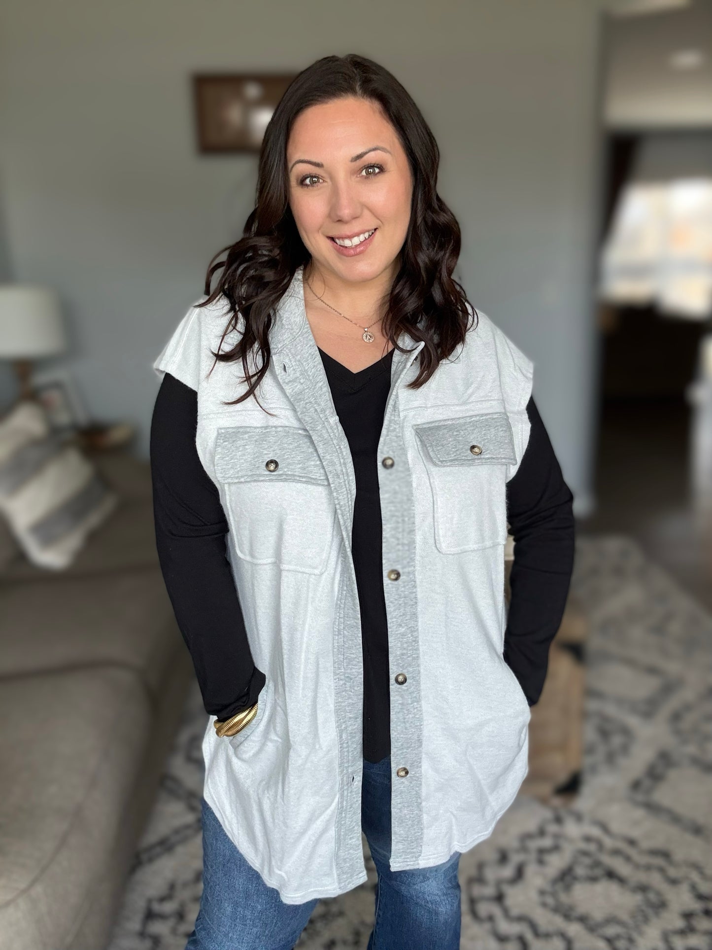 Exciting Expectations Sleeveless Shacket