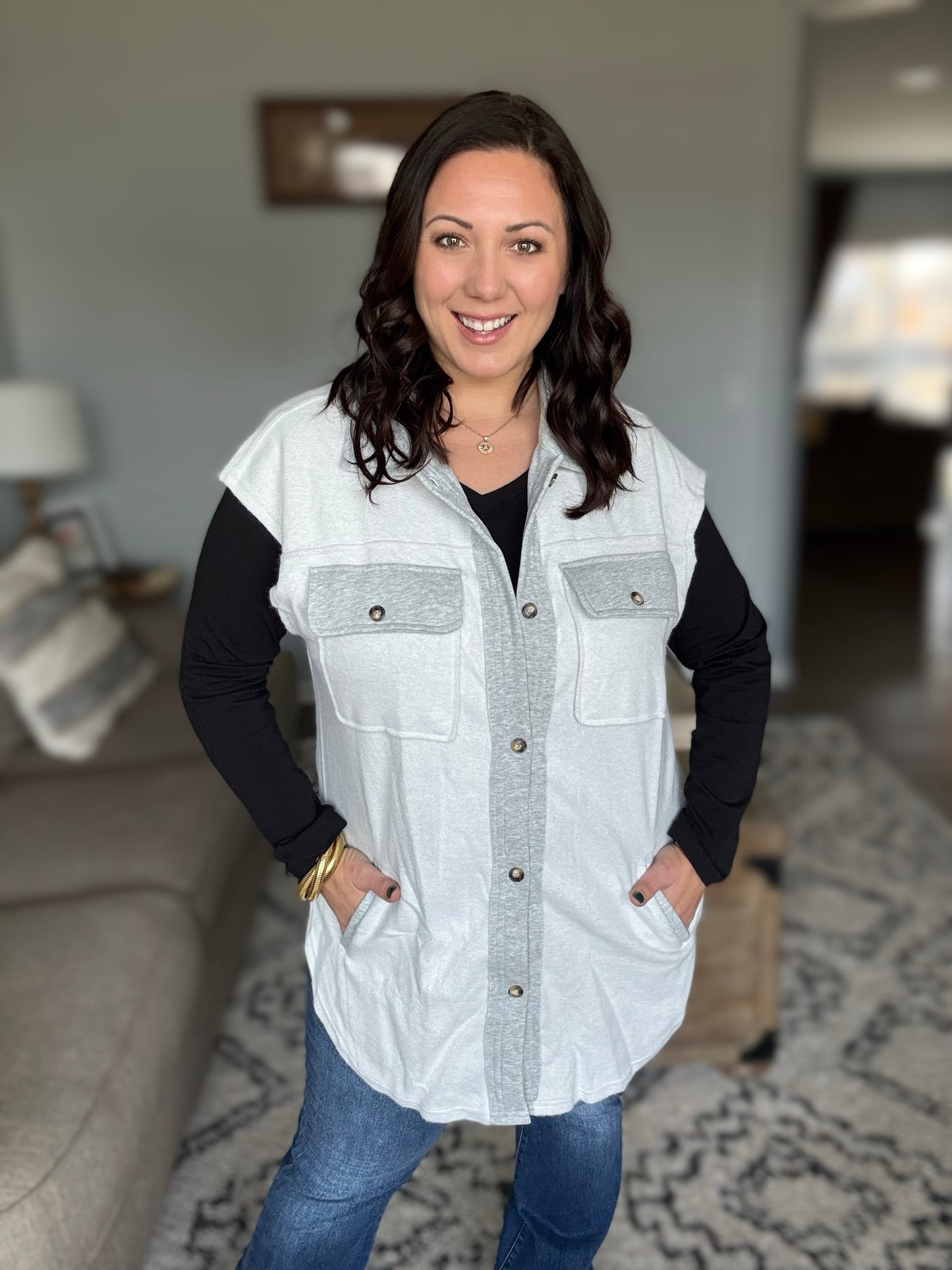Exciting Expectations Sleeveless Shacket