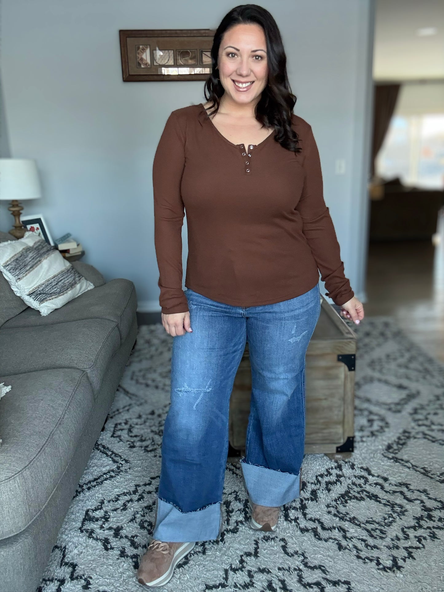 Judy Blue Distressed High Rise Wide Leg Jeans