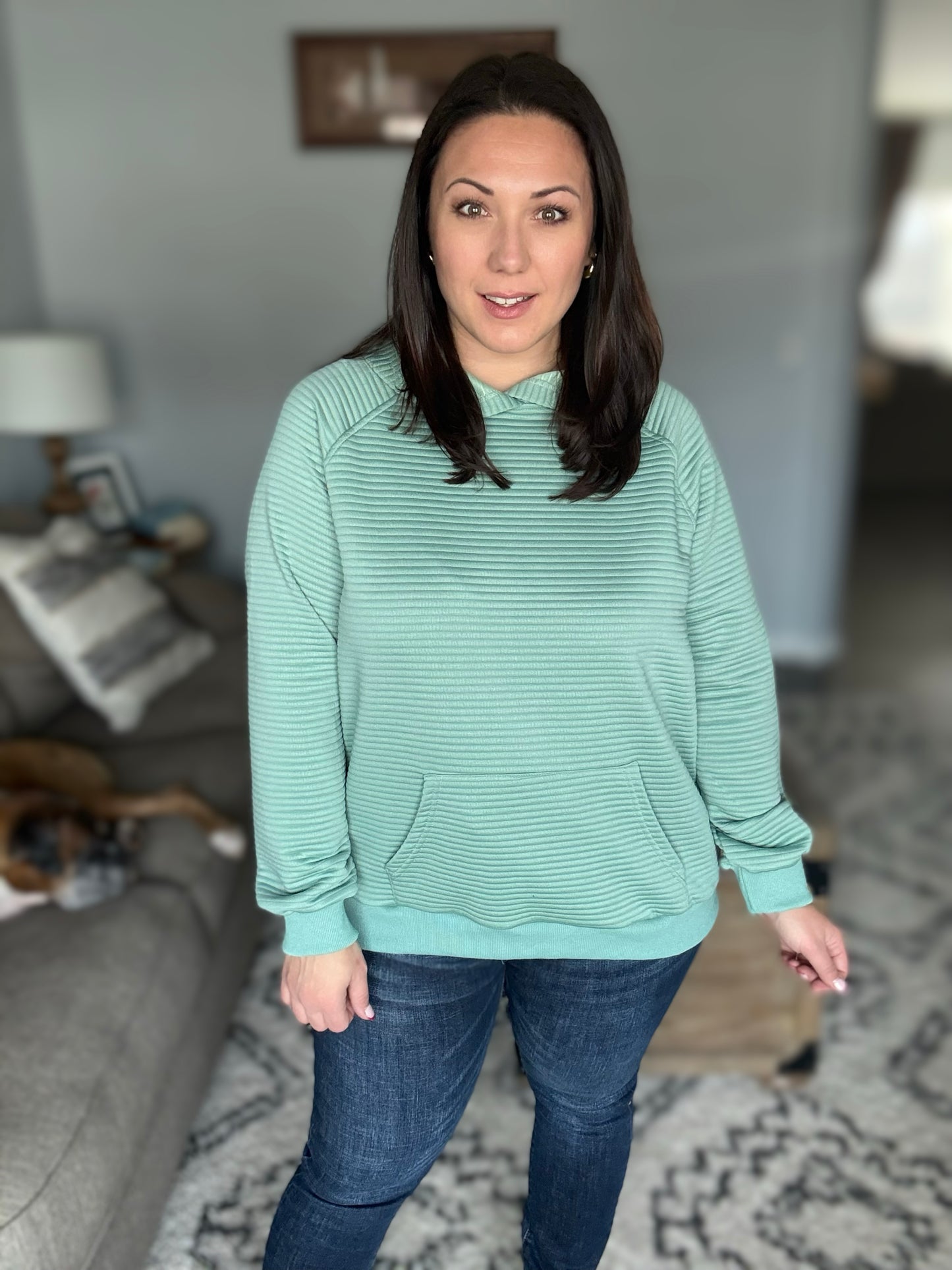 Crosswalk Textured Hoodie in Green