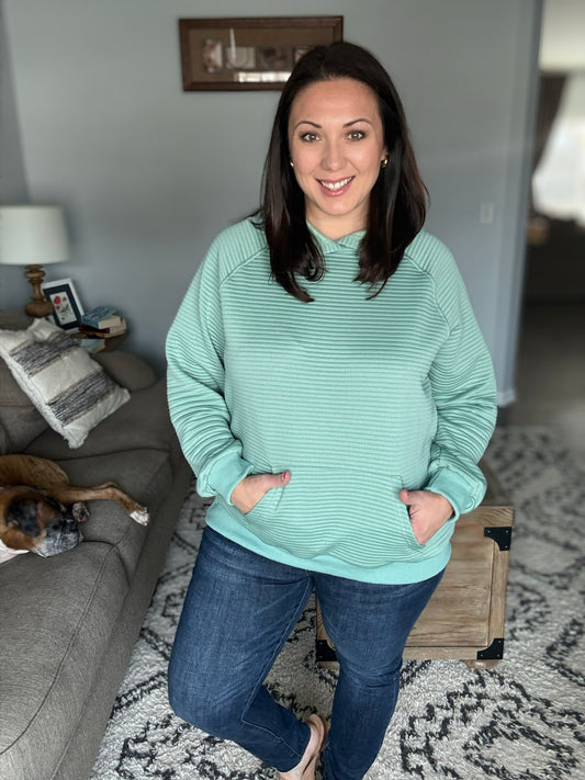 Crosswalk Textured Hoodie in Green