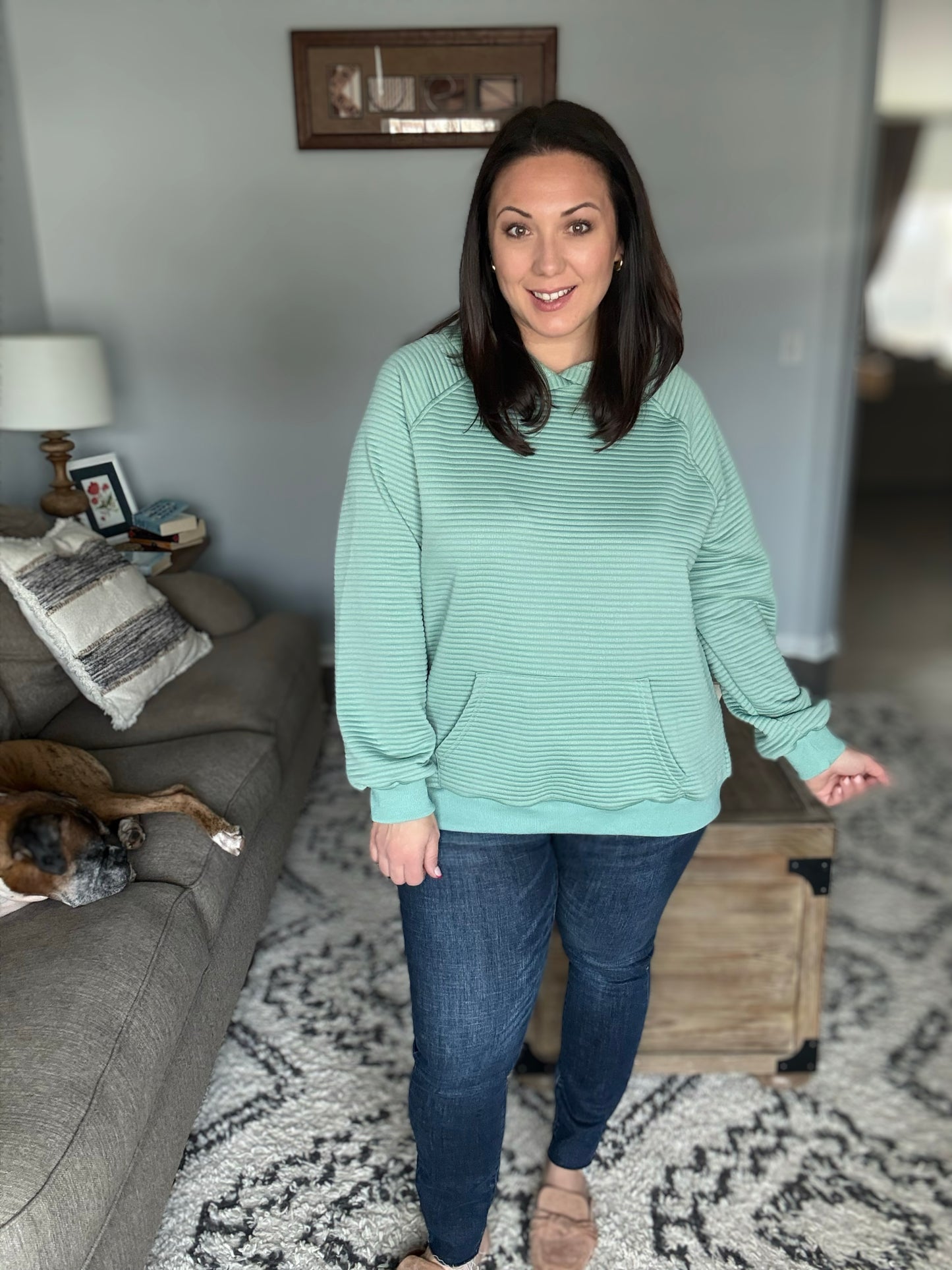 Crosswalk Textured Hoodie in Green