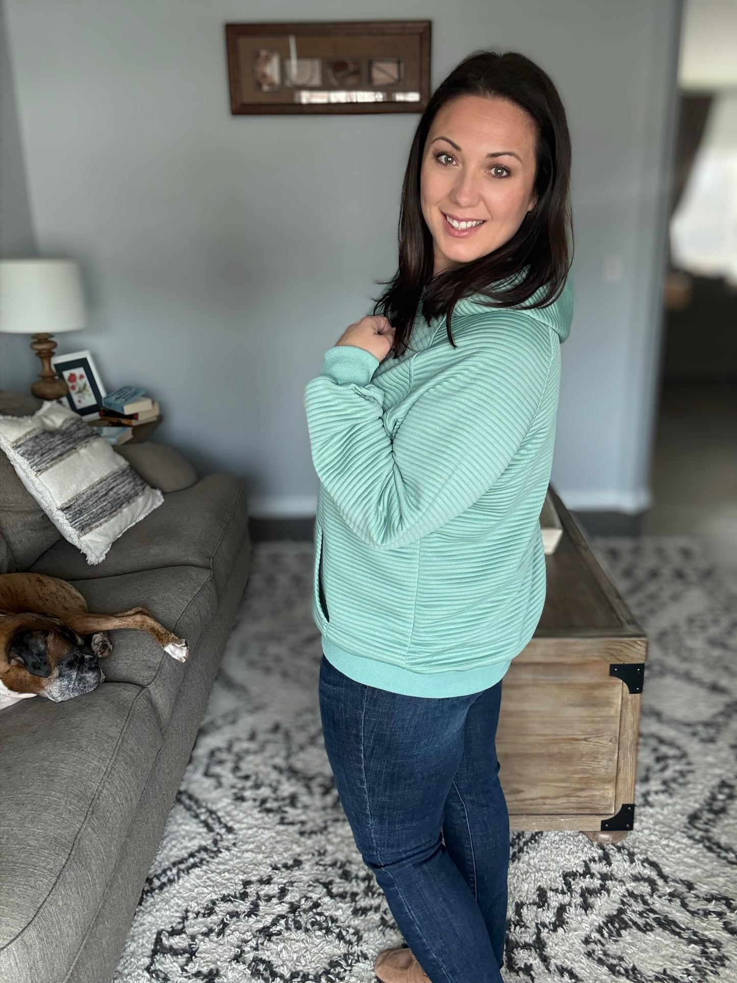 Crosswalk Textured Hoodie in Green