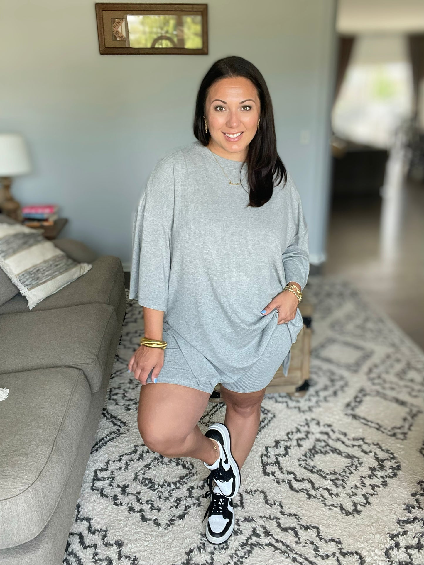 Live and Play Luxe Biker Set in Grey