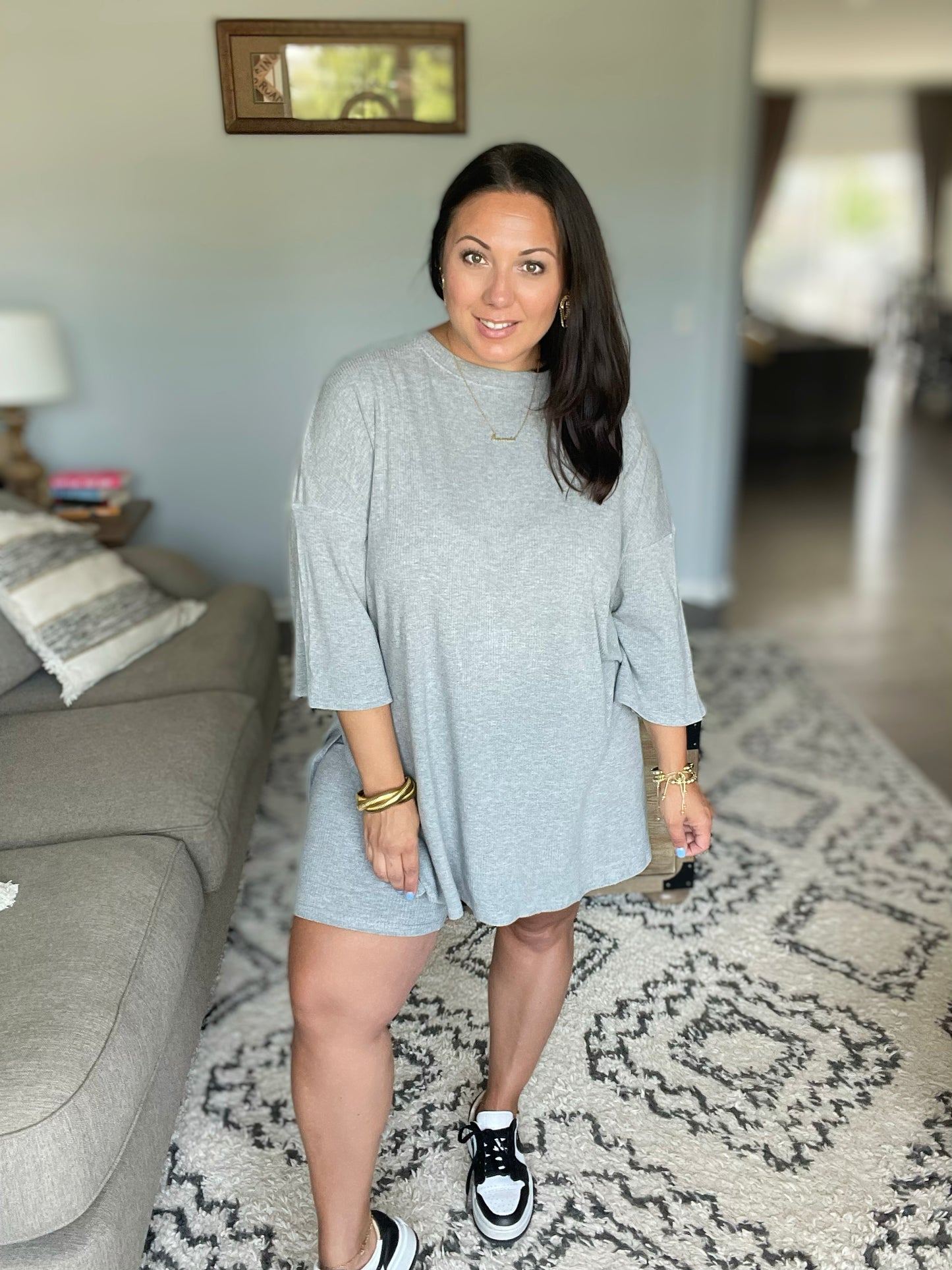 Live and Play Luxe Biker Set in Grey