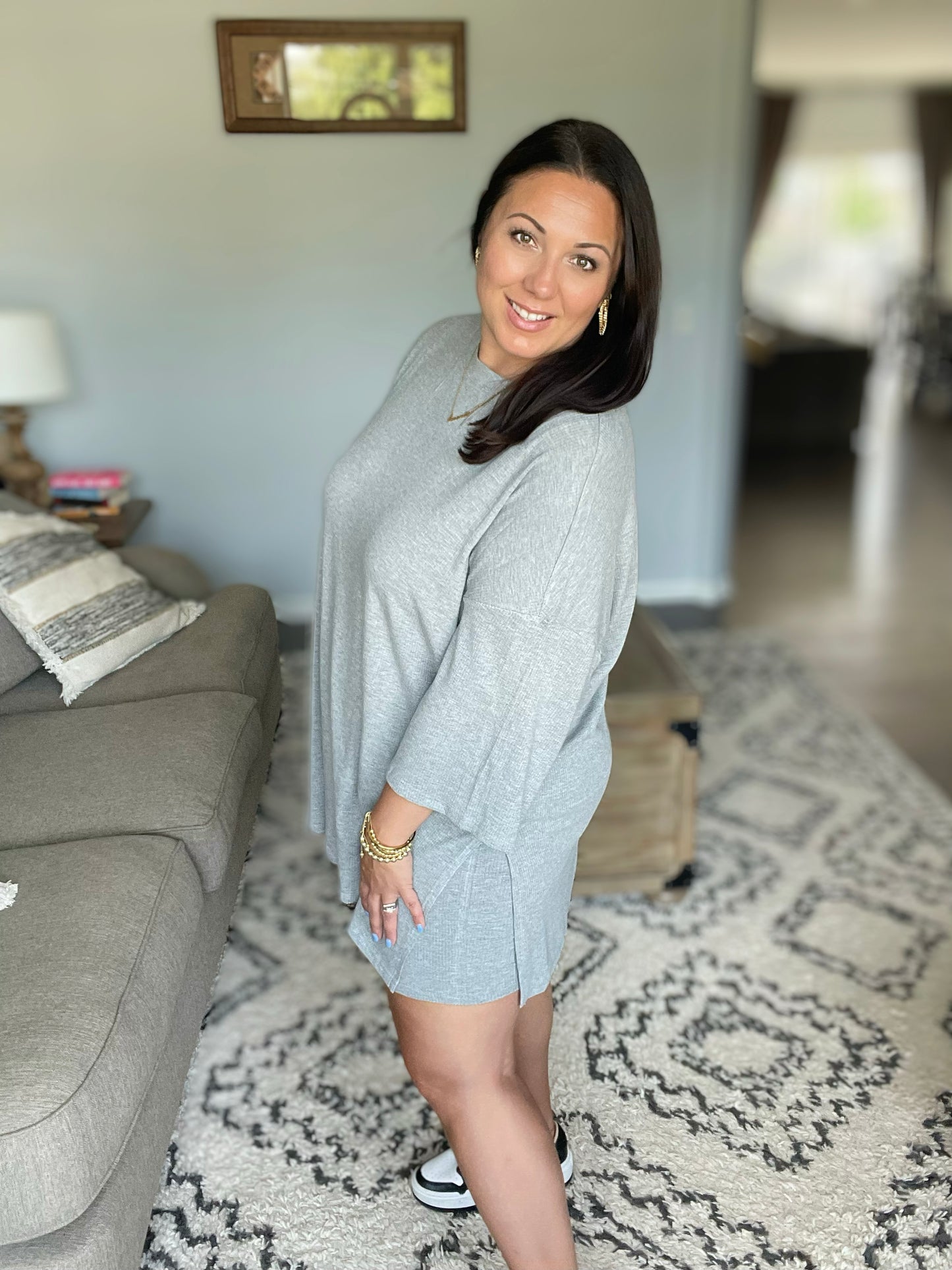 Live and Play Luxe Biker Set in Grey