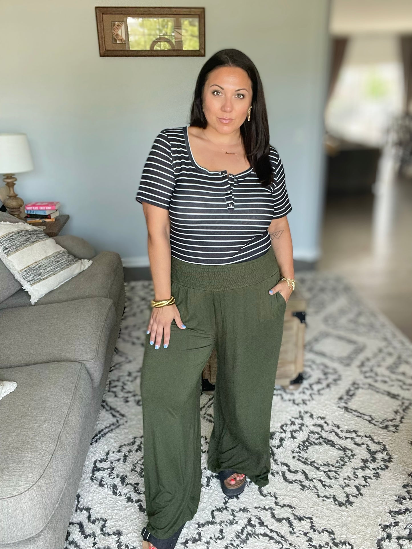 Smocked Waist Wide Leg Pants in 5 Colors