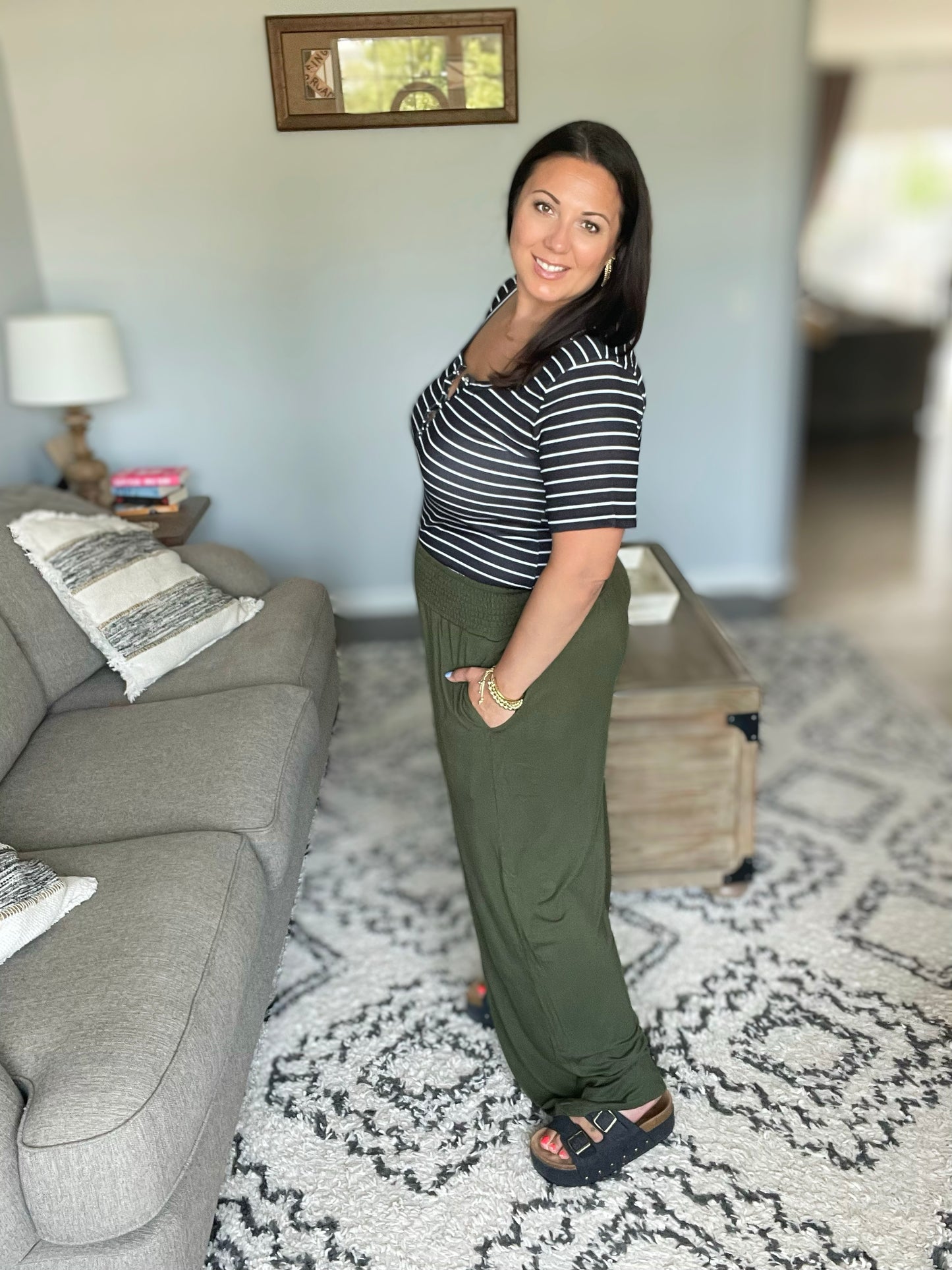 Smocked Waist Wide Leg Pants in 5 Colors