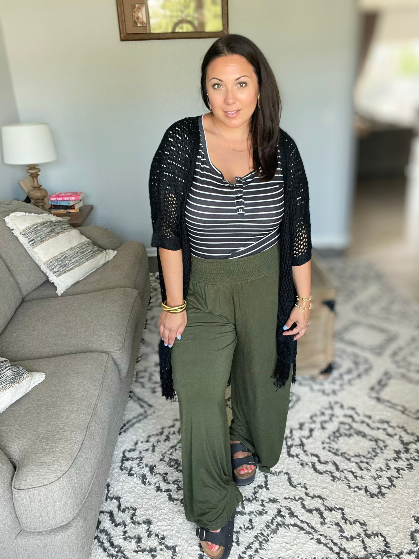 Smocked Waist Wide Leg Pants in 5 Colors