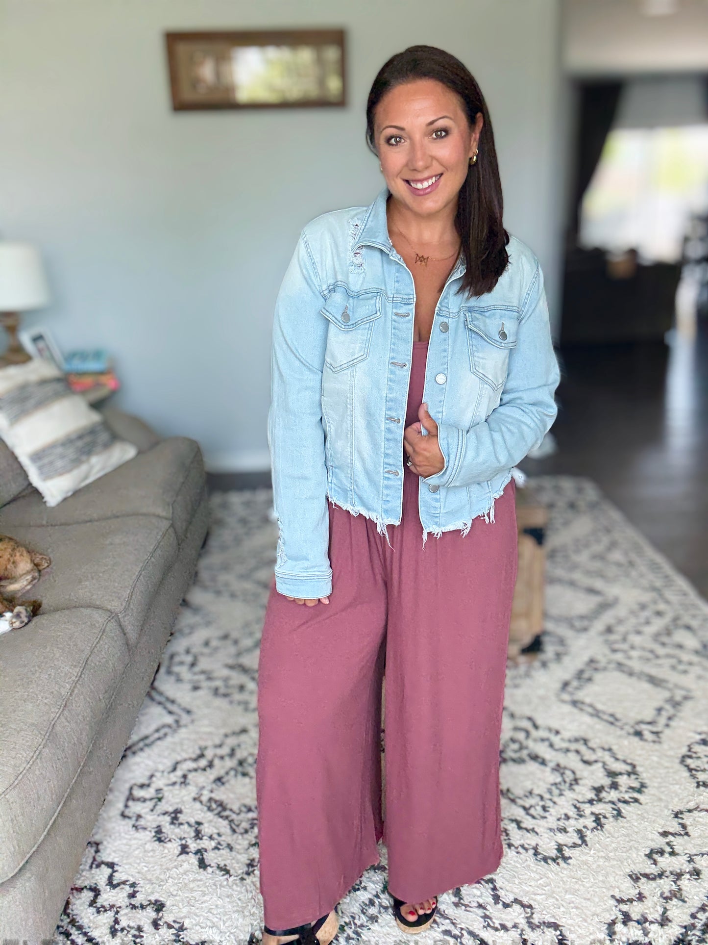 Head to Toe Whoa Gathered Wide Leg Jumpsuit in Mauve