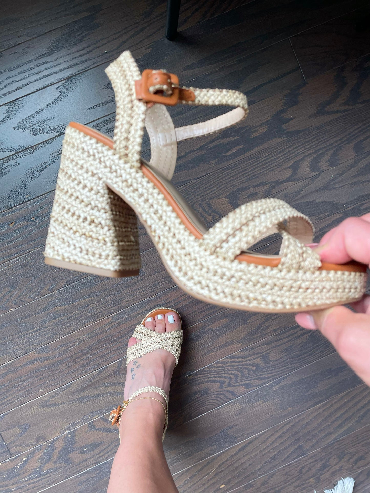 Bon Voyage Rope Woven Heel Shoes