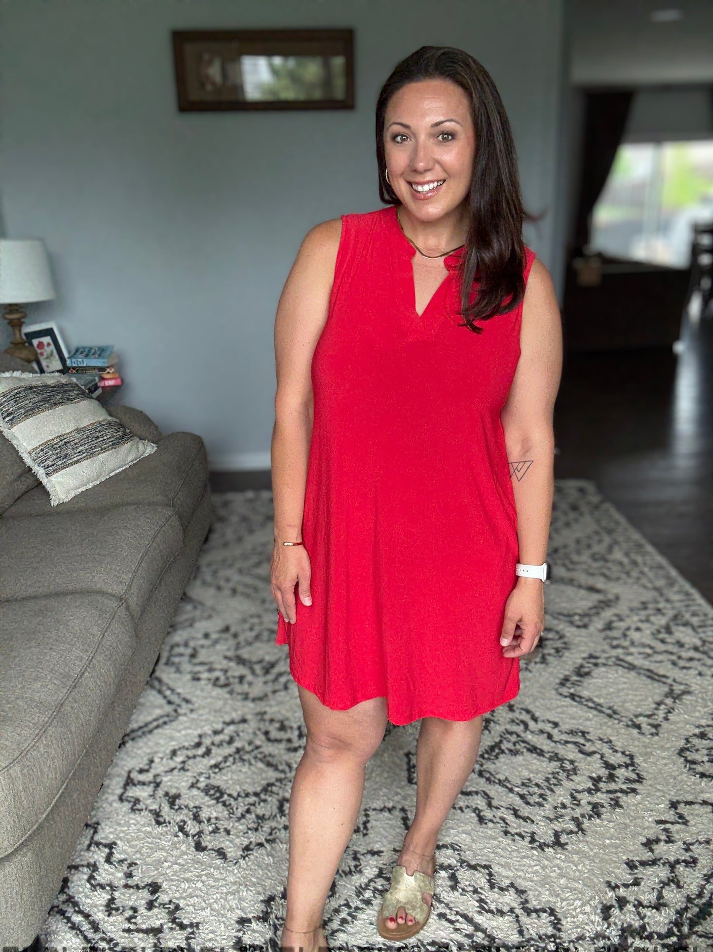 Lizzy Tank Dress in Red