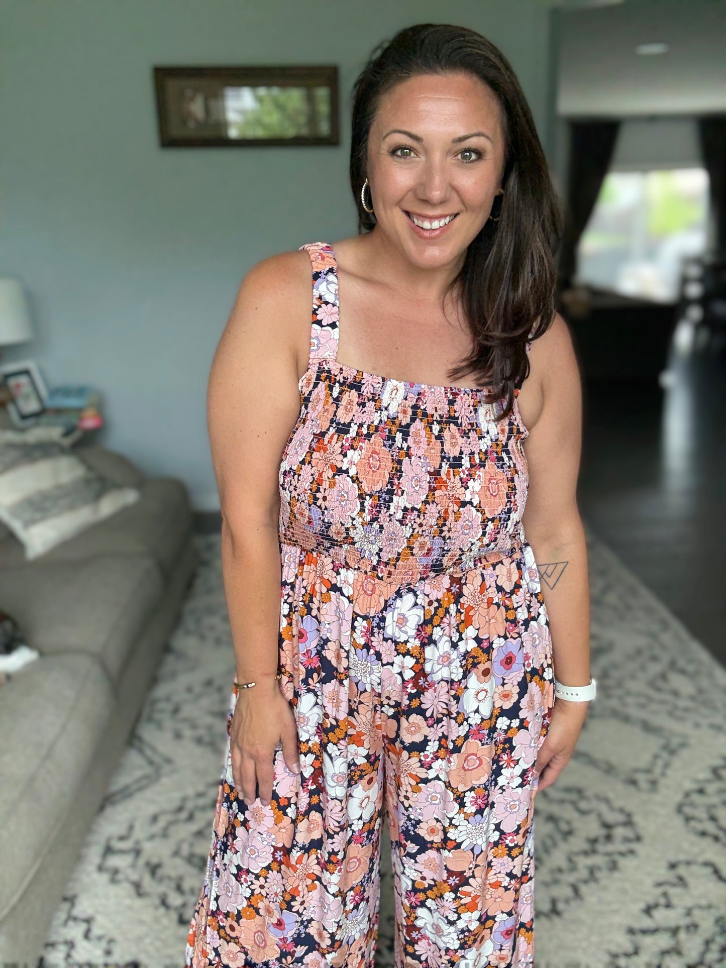 Live Your Best Life Floral Jumpsuit in Retro Floral
