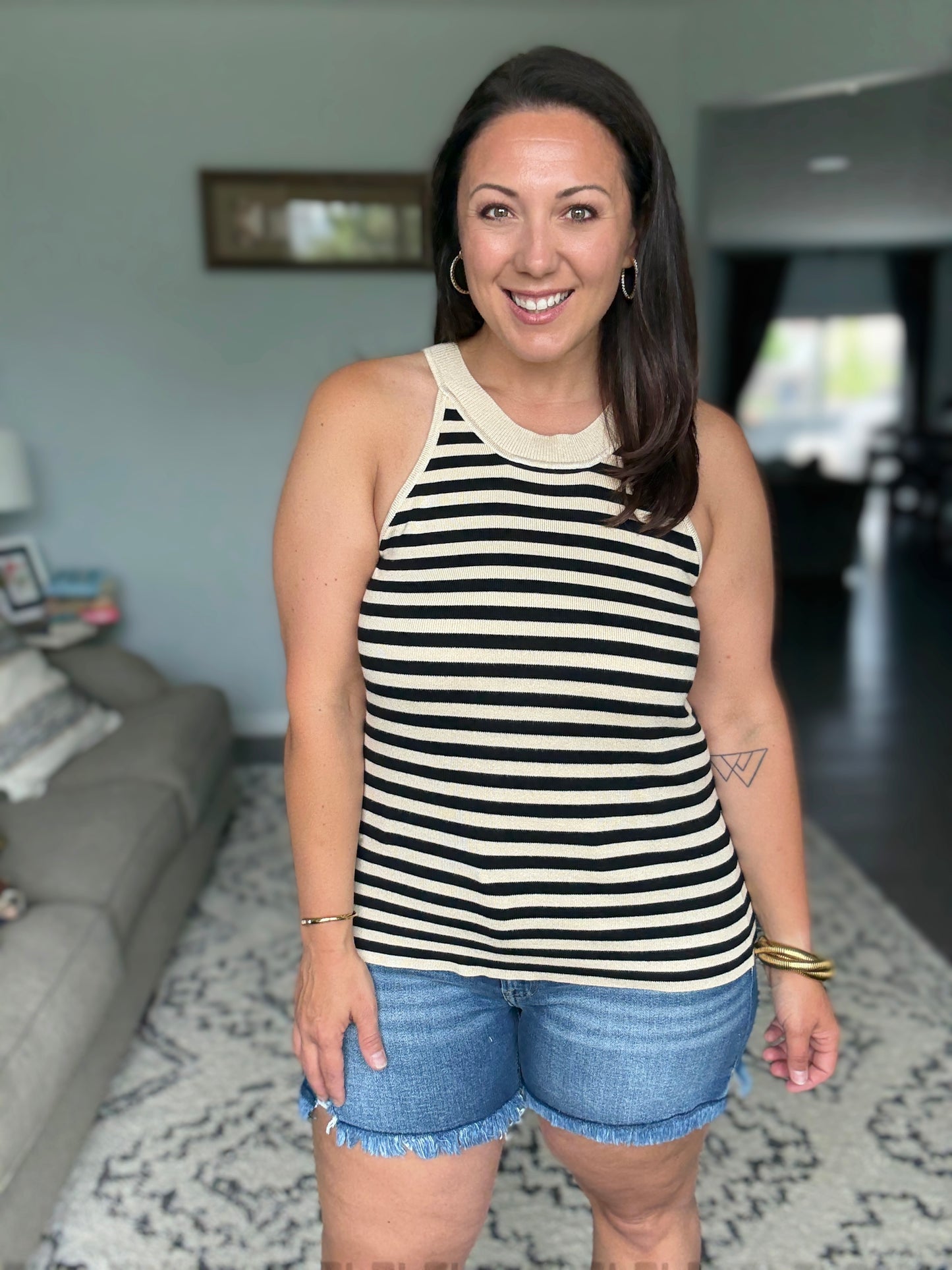 Perfect Conditions Striped Halter Tank