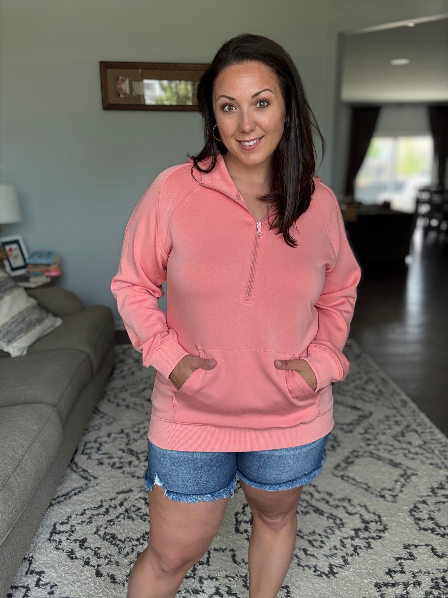IN STOCK Scuba HalfZip Hoodie - Coral