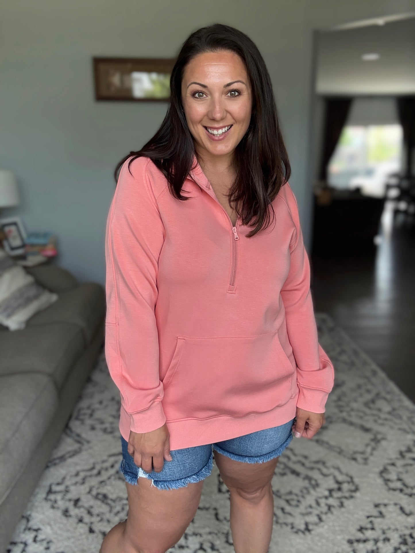 IN STOCK Scuba HalfZip Hoodie - Coral