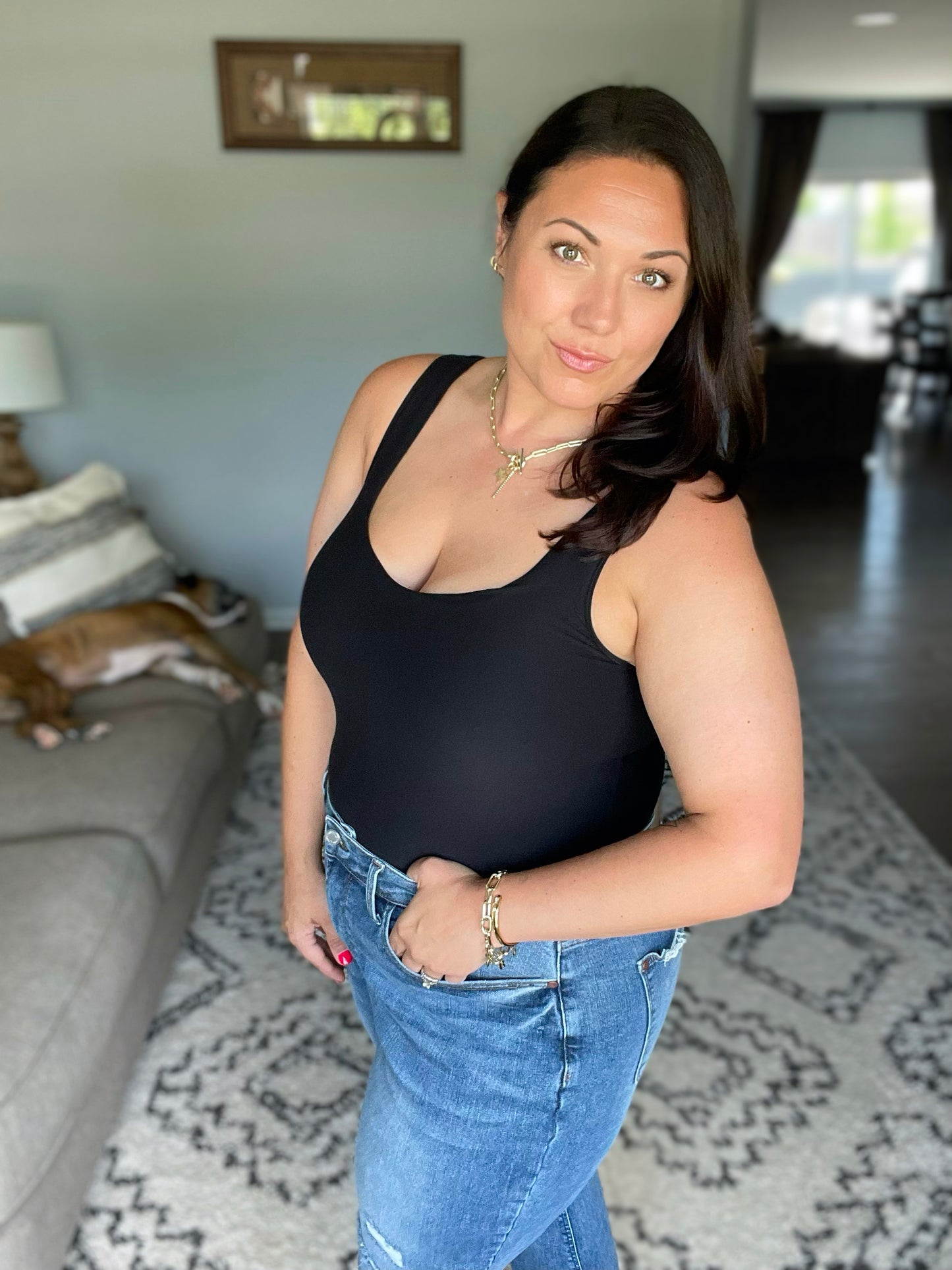 Endorphin Rush Bodysuit in Black