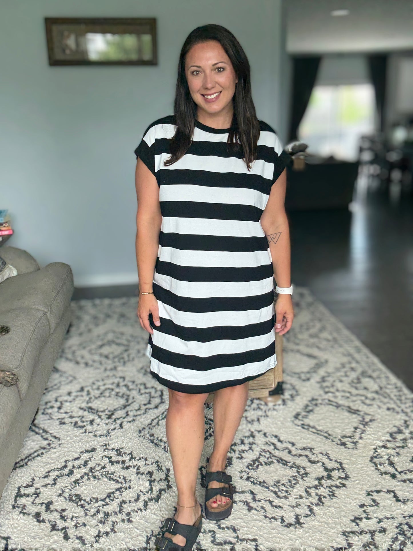 Basic Bae Striped Cap Sleeve Mini T-Shirt Dress in 3 Colors