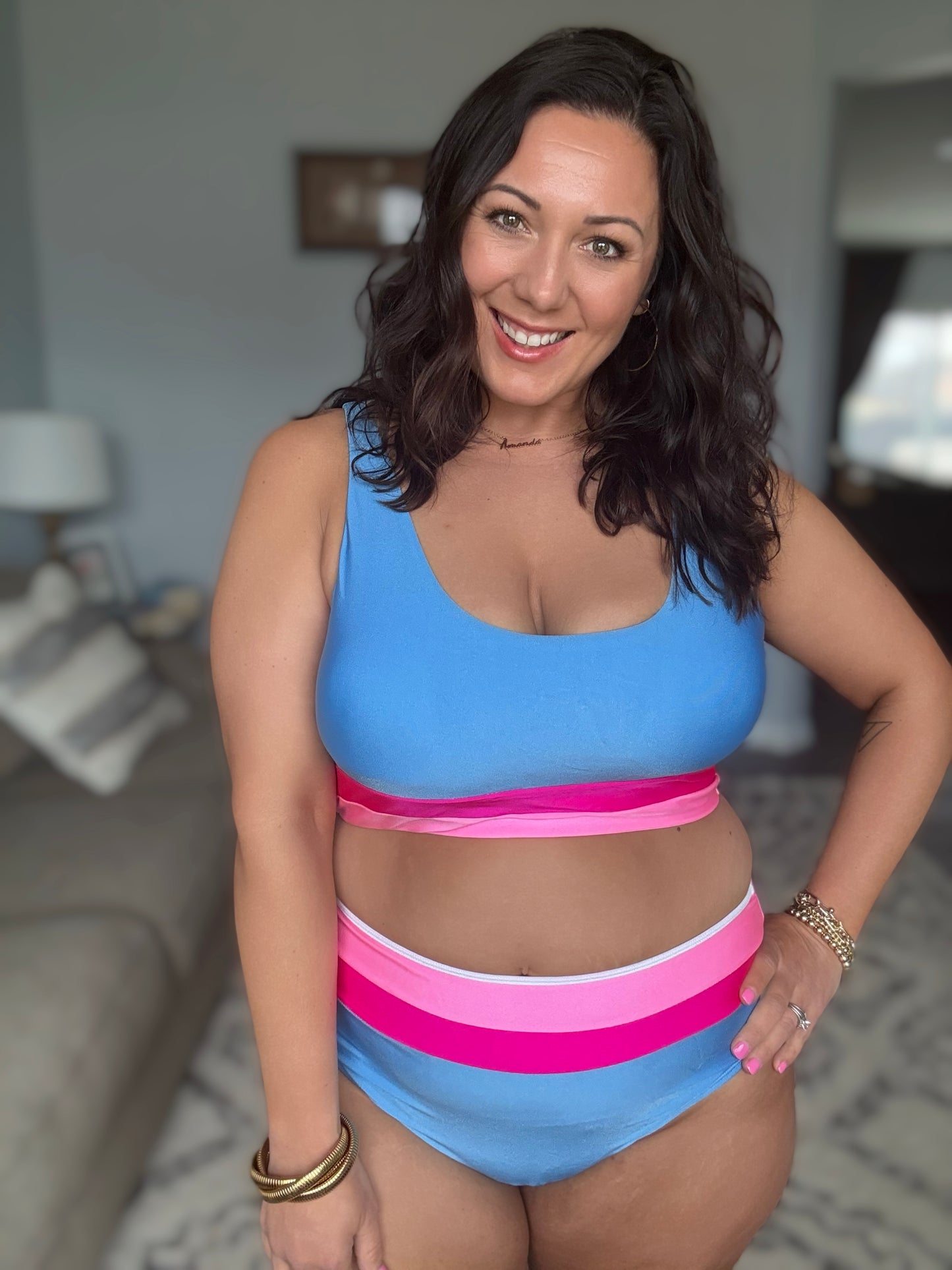 Venice Color Block Swim Top