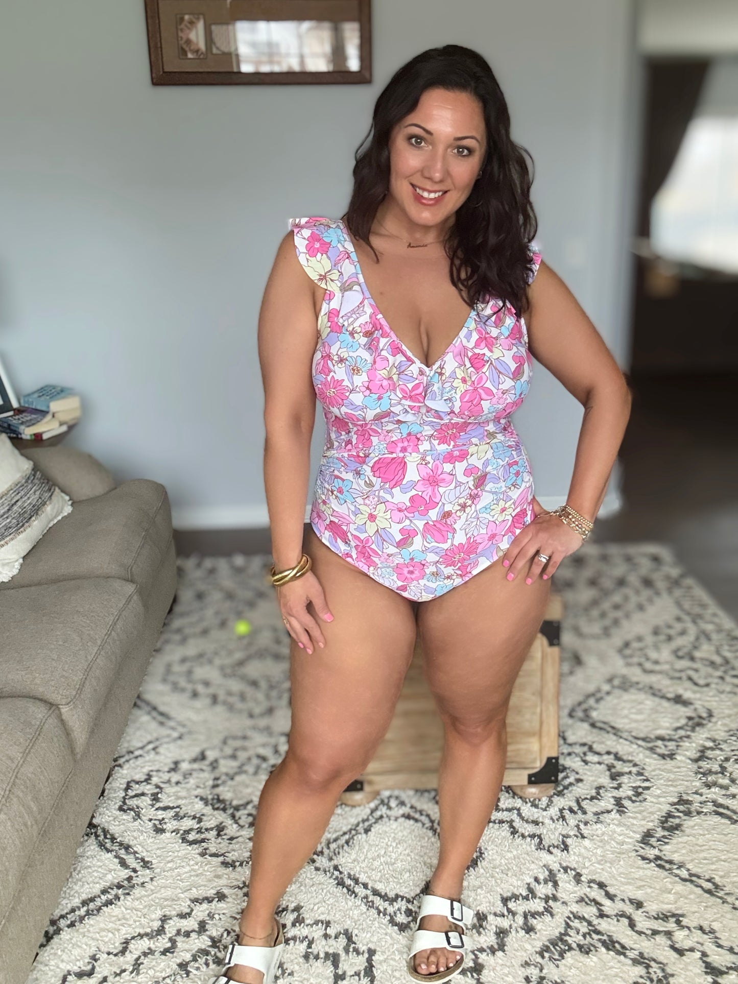 Naples Floral Ruched Swimsuit