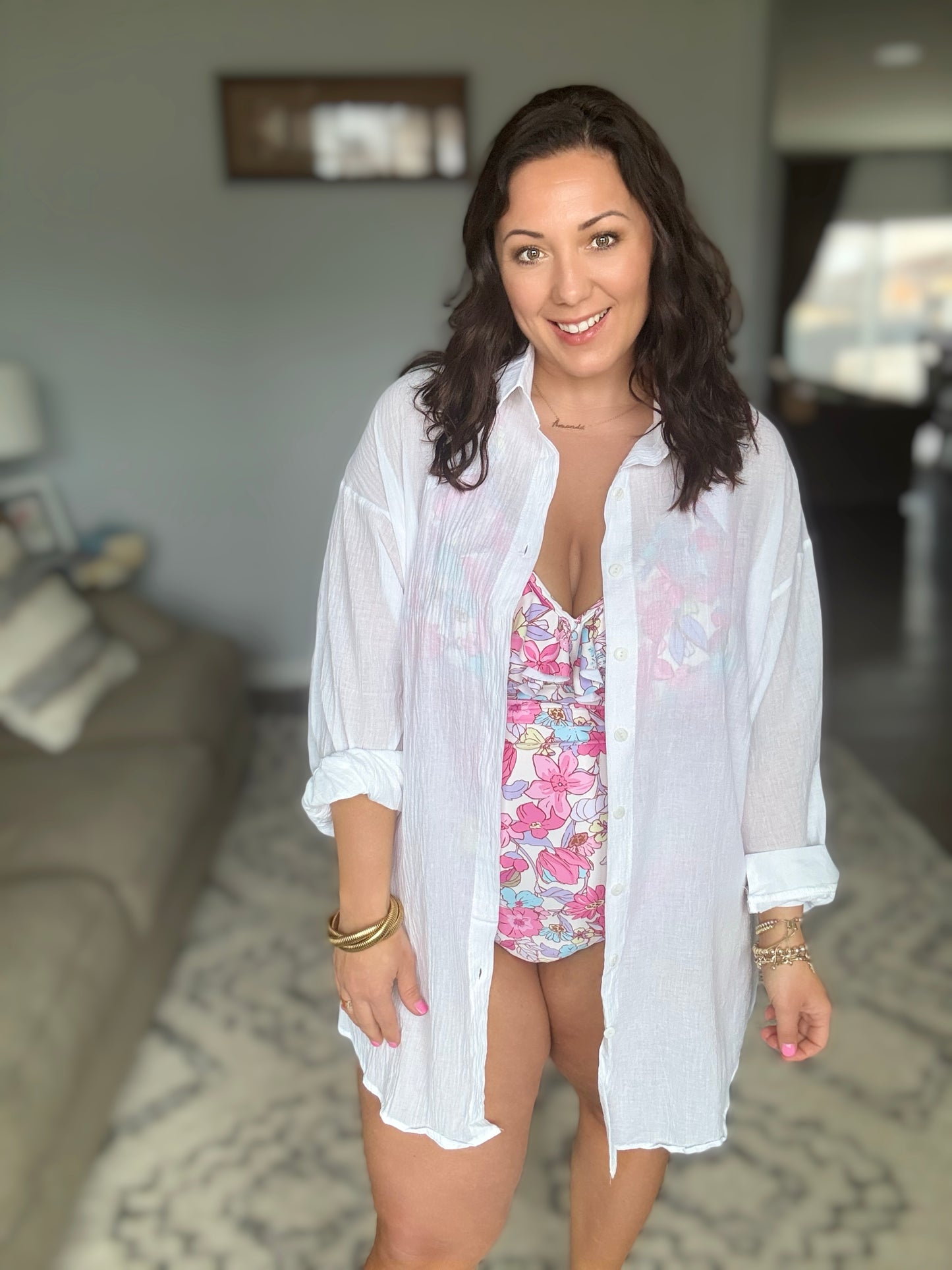 Naples Floral Ruched Swimsuit