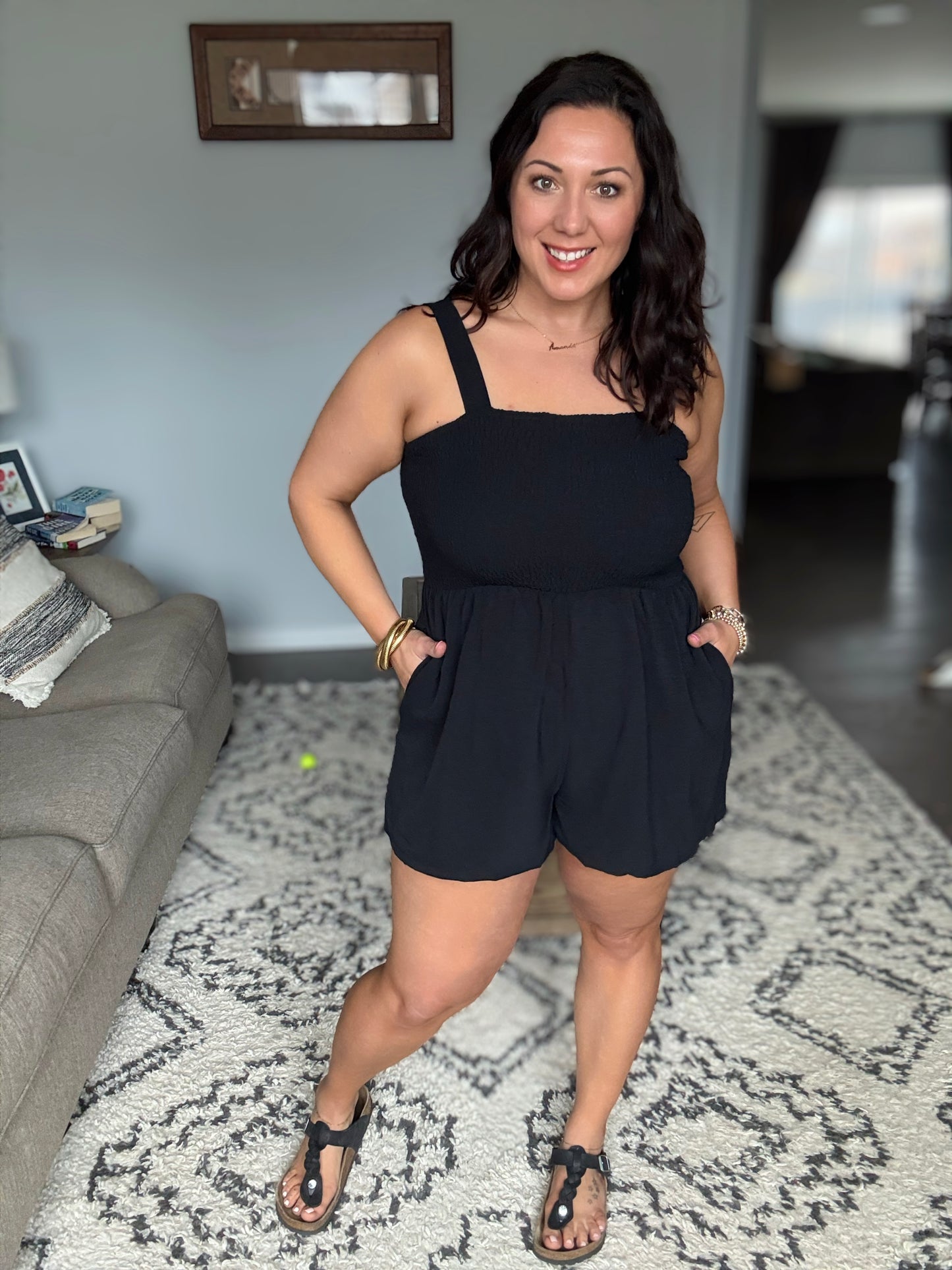 Assume the Best Square Neck Romper