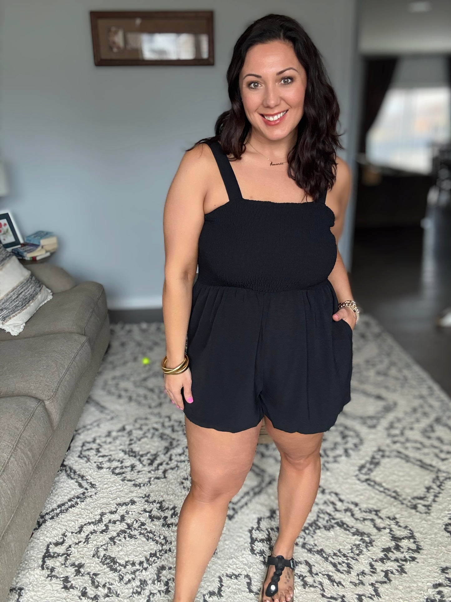 Assume the Best Square Neck Romper