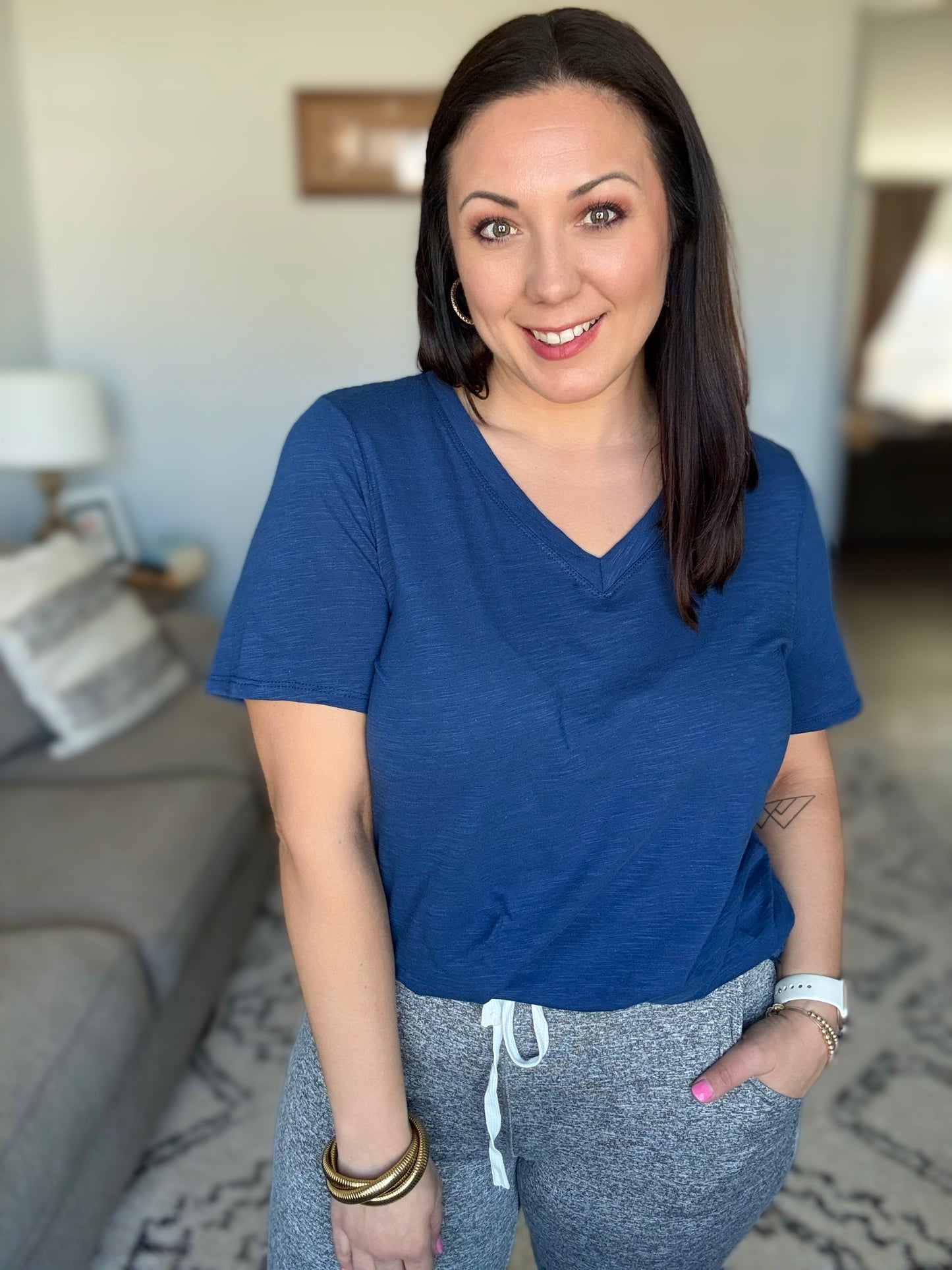 I Don't Have to Choose V-Neck Tee in Navy