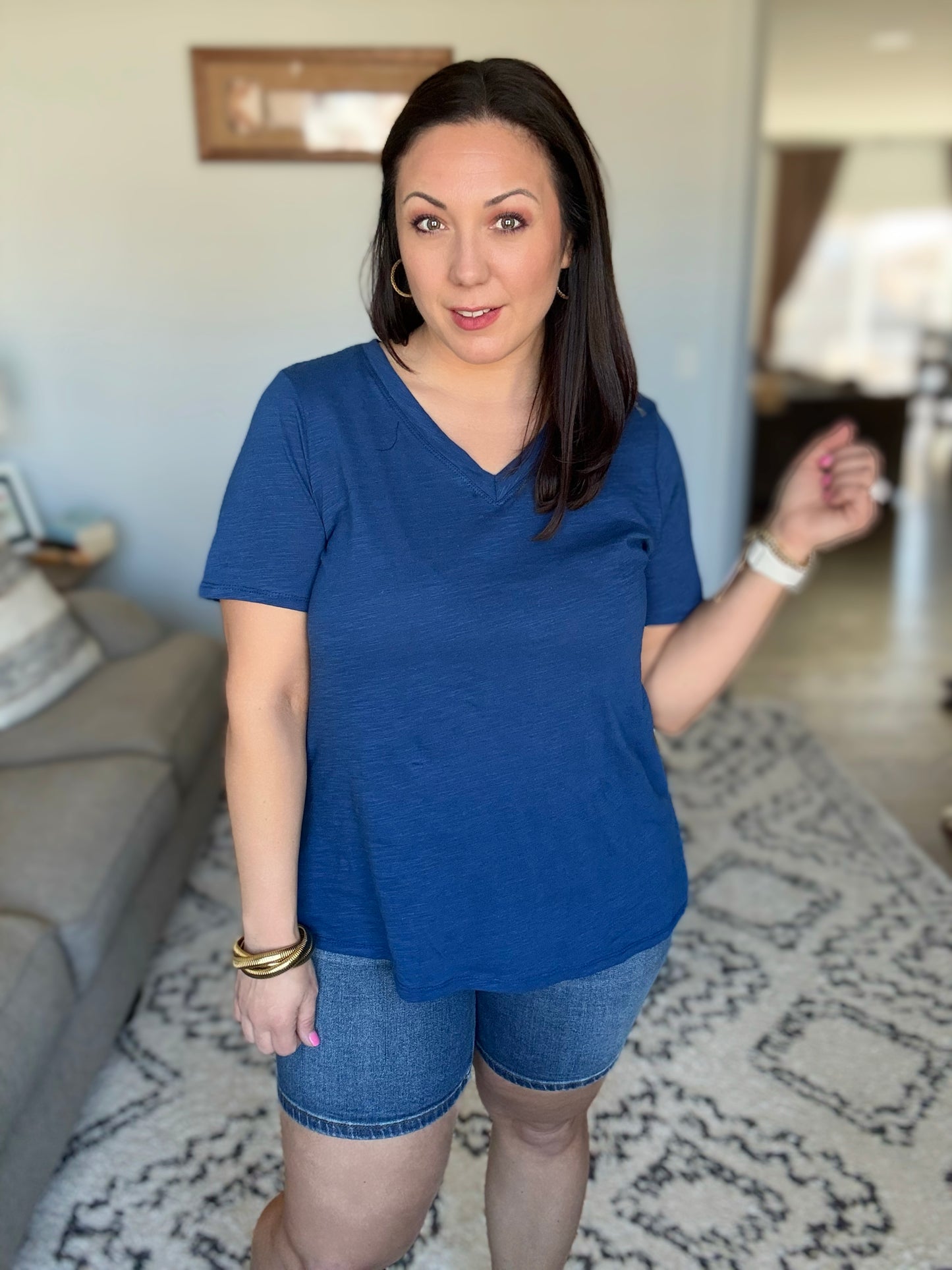 I Don't Have to Choose V-Neck Tee in Navy