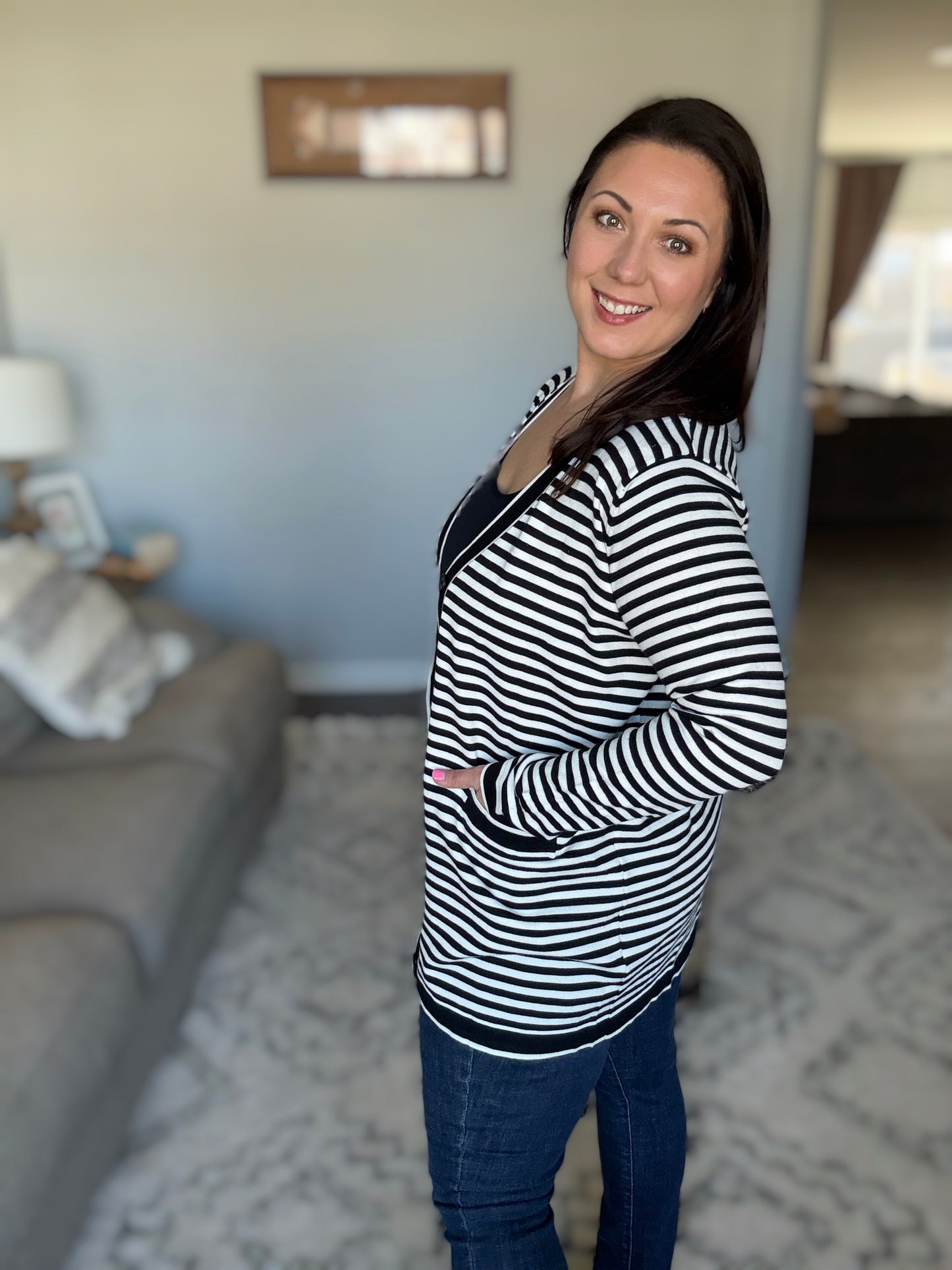 Finagle Your Way Striped Cardigan