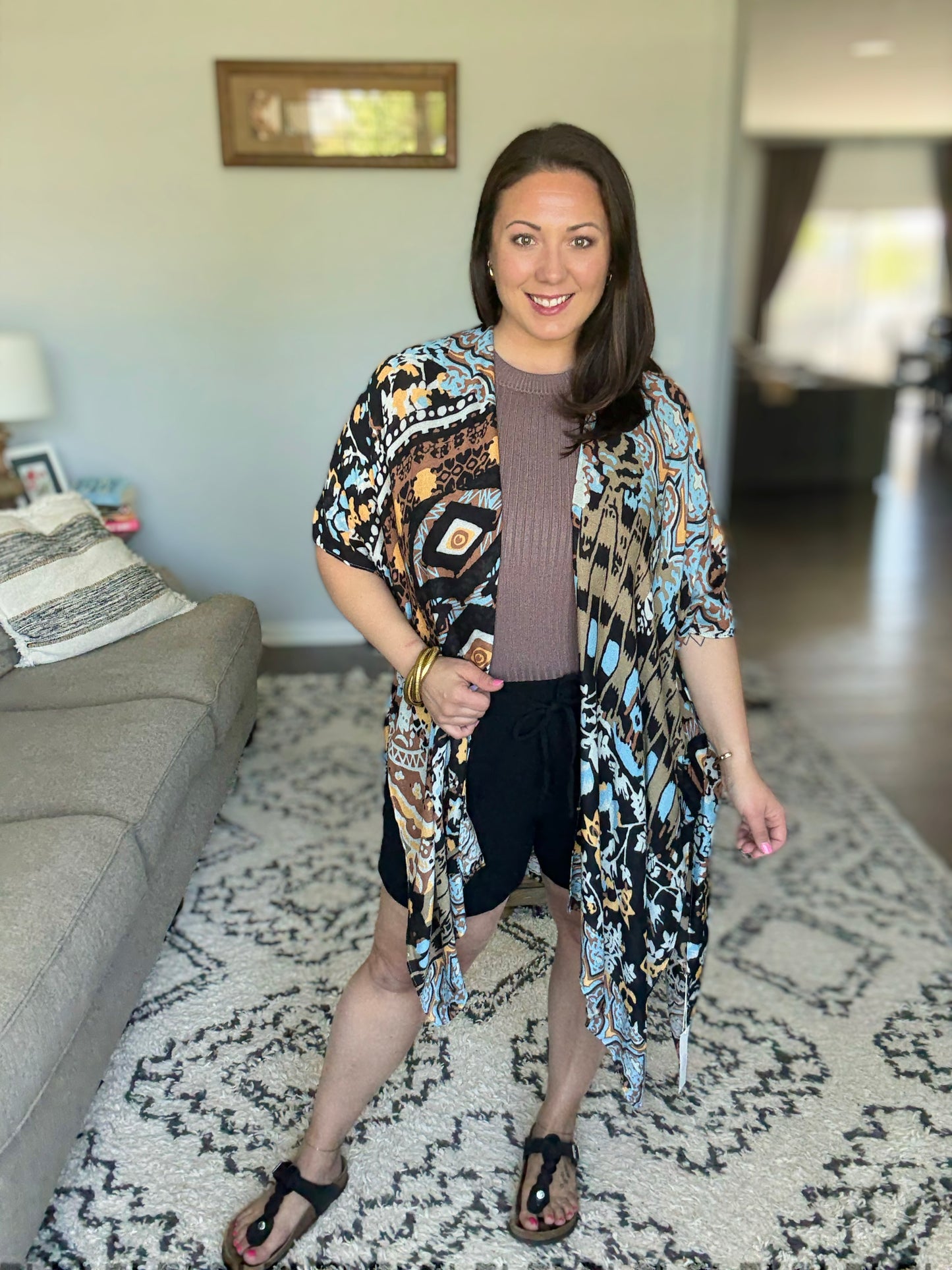 Sunshine Soiree Double Gauze Shorts in Black