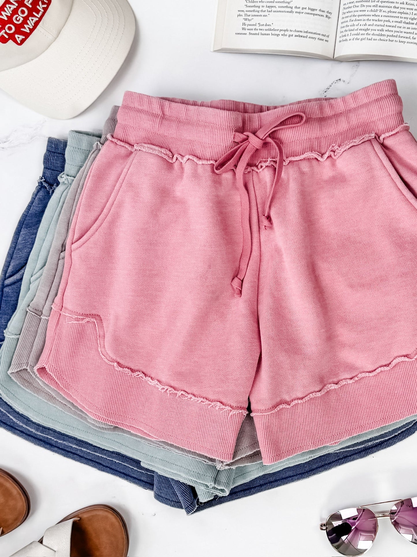 IN STOCK French Terry Stevie Shorts - Nautical Navy