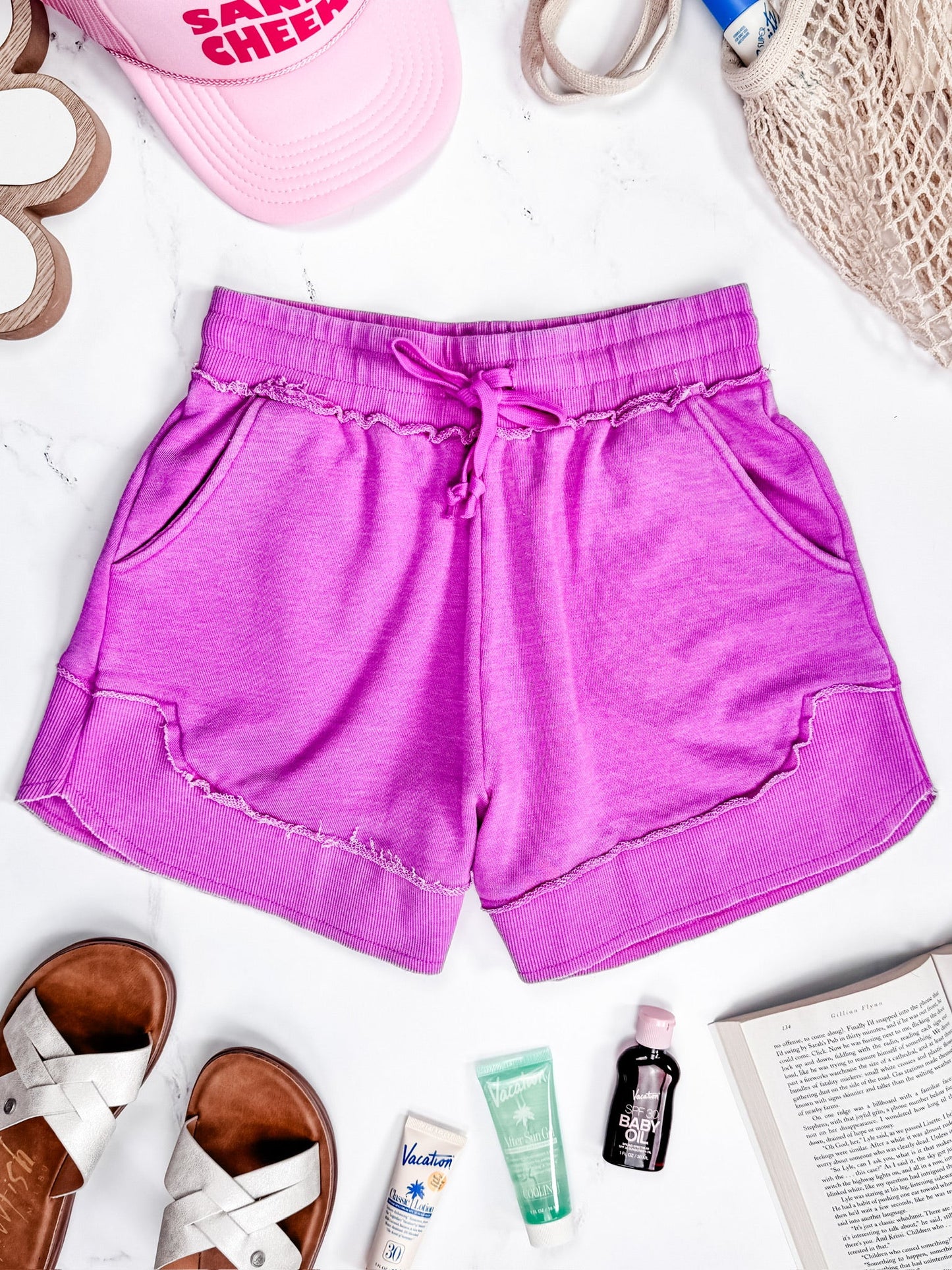 IN STOCK French Terry Stevie Shorts - Vivid Orchid