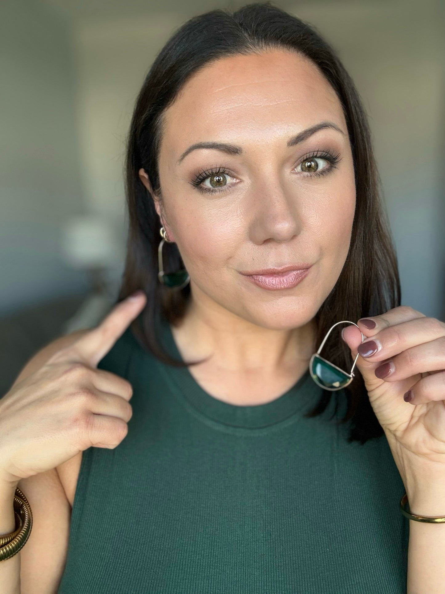 Half Circle Crystal Earrings