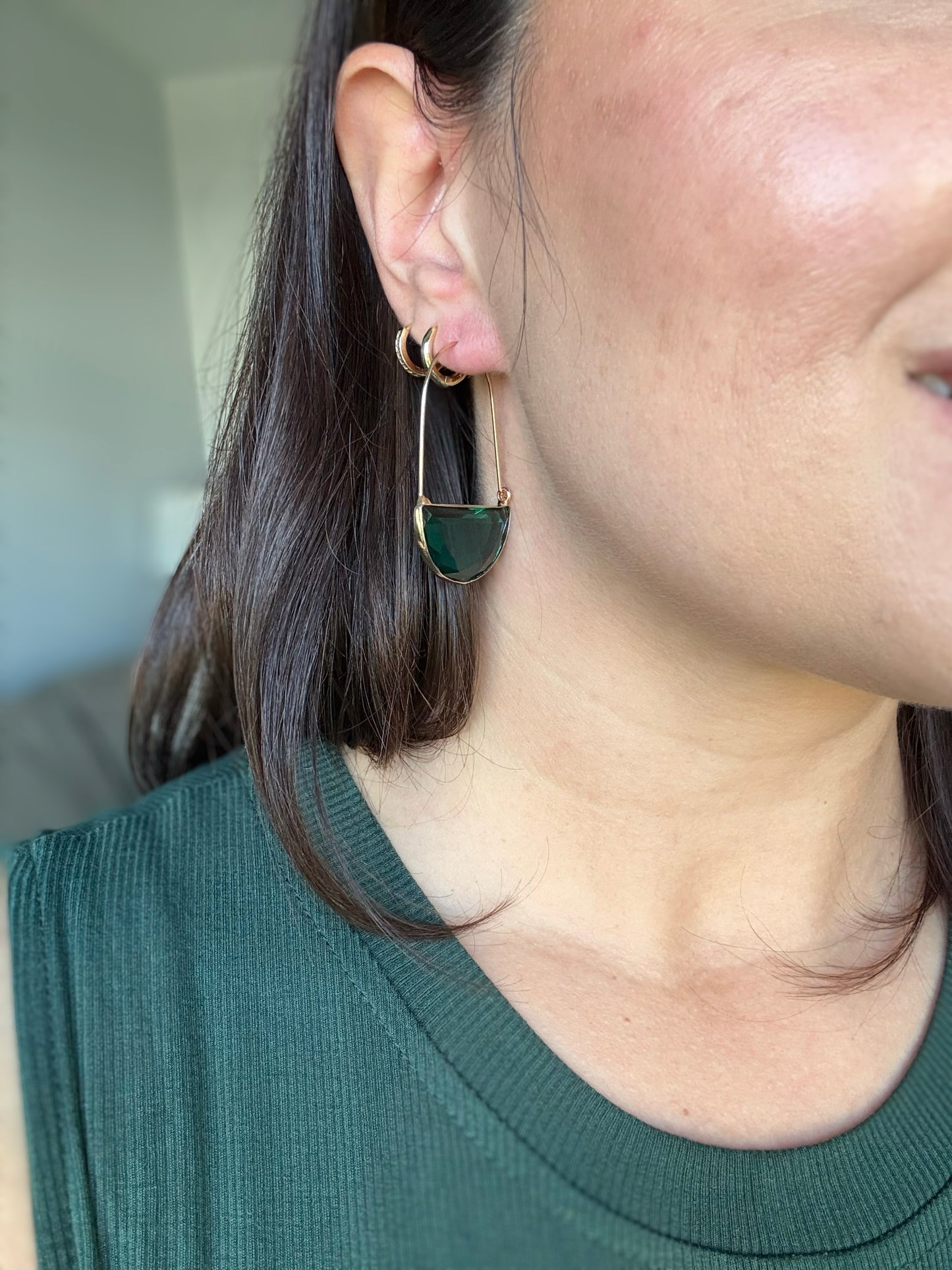 Half Circle Crystal Earrings