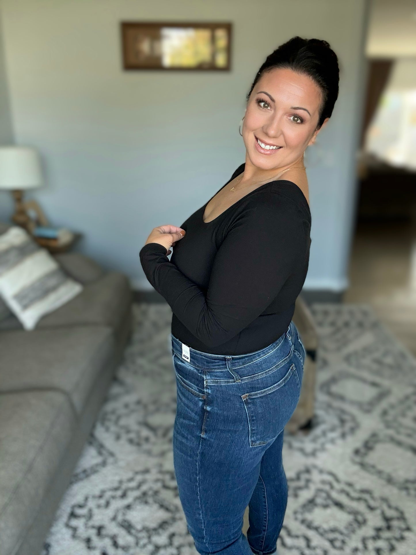 Never Imitated Long Sleeve Top in Black