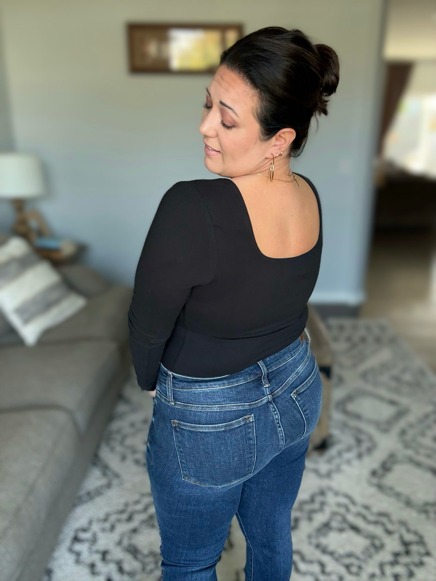 Never Imitated Long Sleeve Top in Black