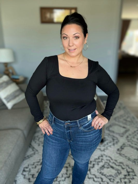 Never Imitated Long Sleeve Top in Black