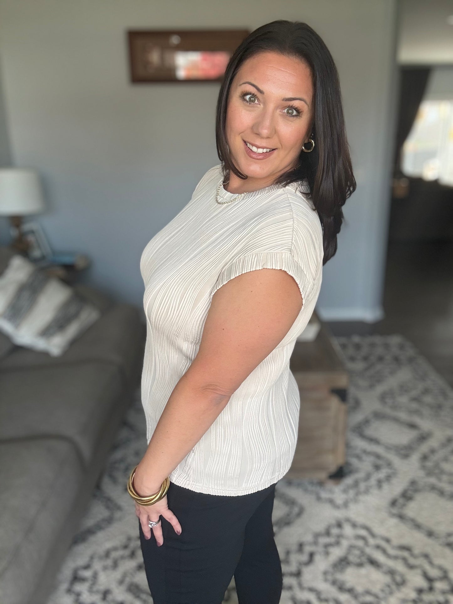 Flow With Me Embossed Top