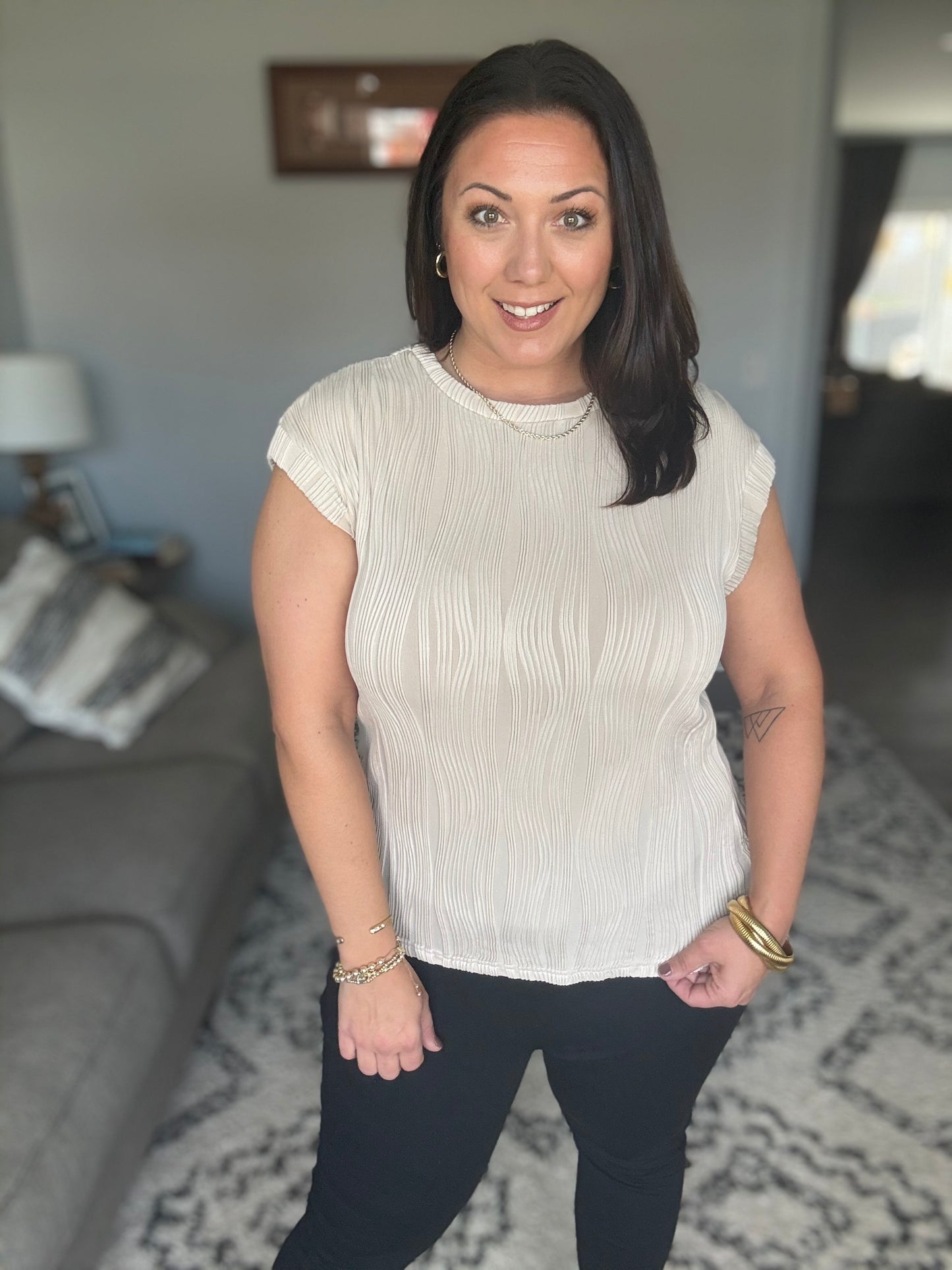 Flow With Me Embossed Top