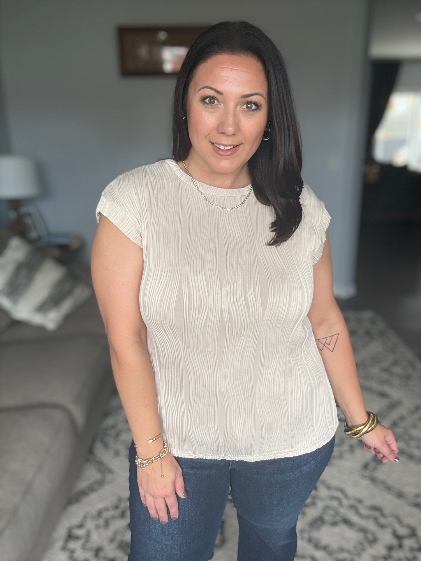 Flow With Me Embossed Top