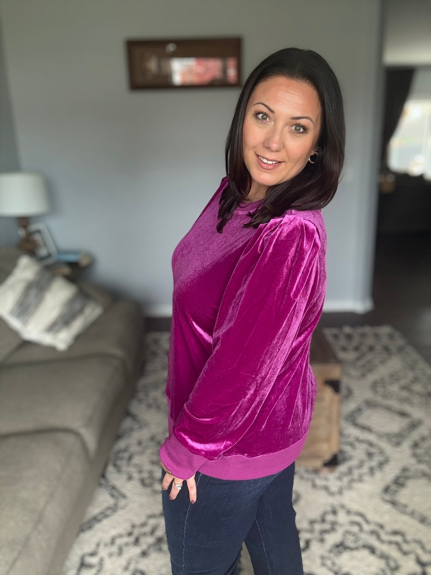 A Special Place Velour Pullover