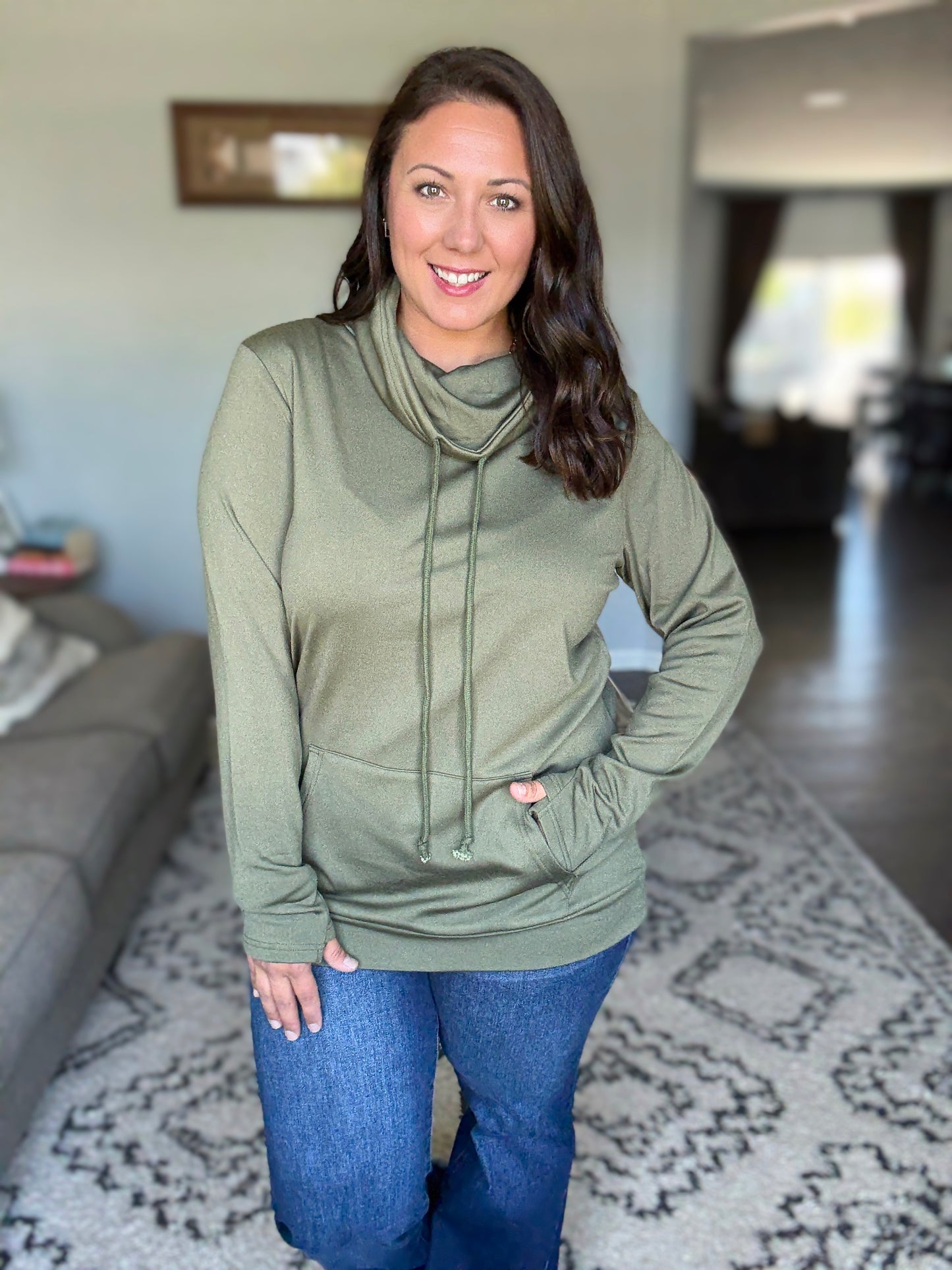 Michelle Mae Cloud Funnel Neck - Olive