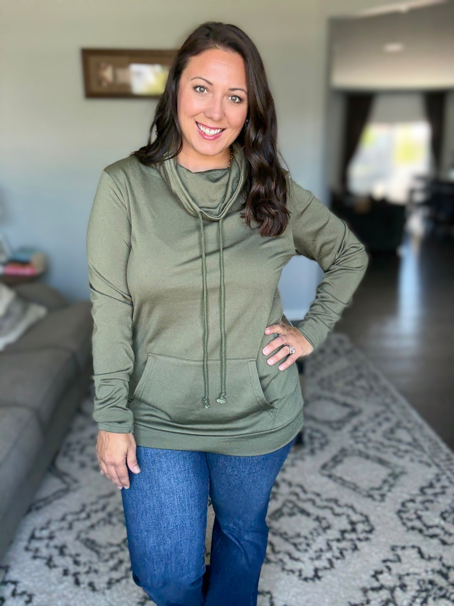 Michelle Mae Cloud Funnel Neck - Olive