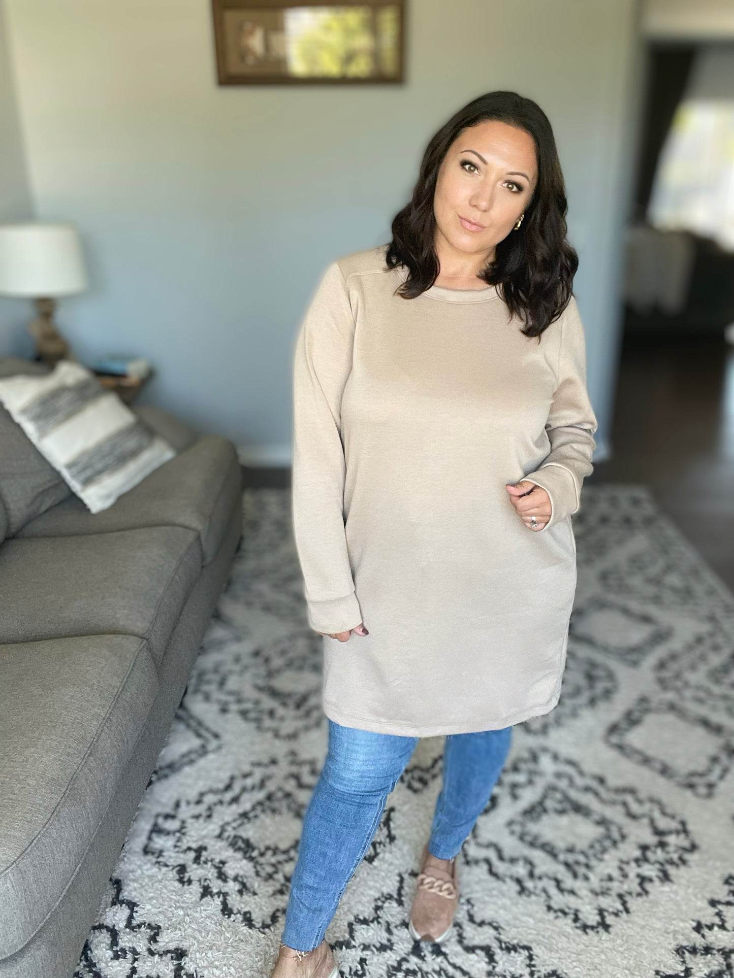 Milan Travel Shift Dress in Khaki
