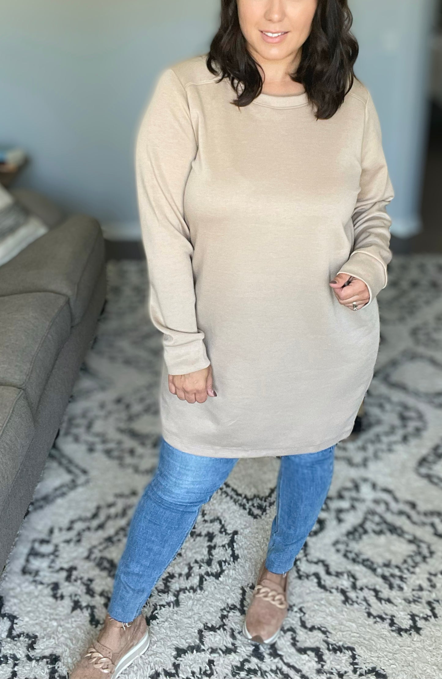 Milan Travel Shift Dress in Khaki